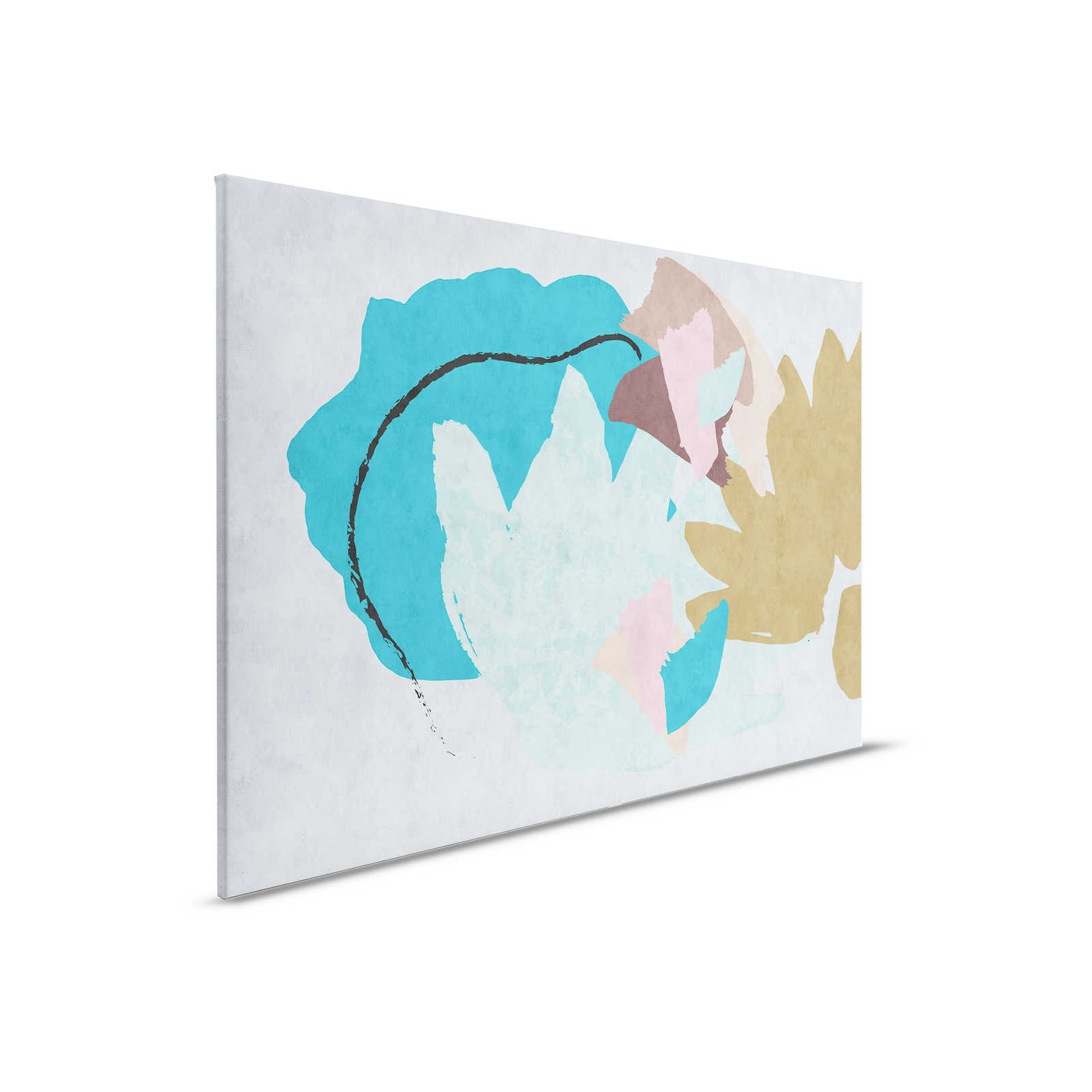         Floral Collage 1 - Abstract Canvas Painting, Colourful Art- Blotting Paper Texture - 0.90 m x 0.60 m
    