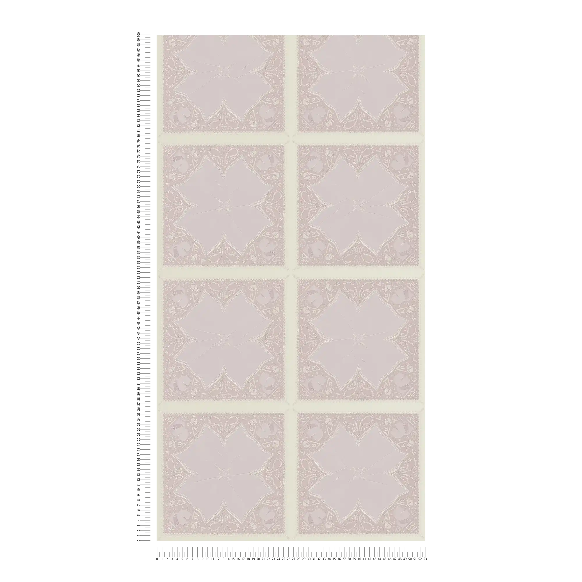            Papier peint Karl LAGERFELD motif cravate - rose
        