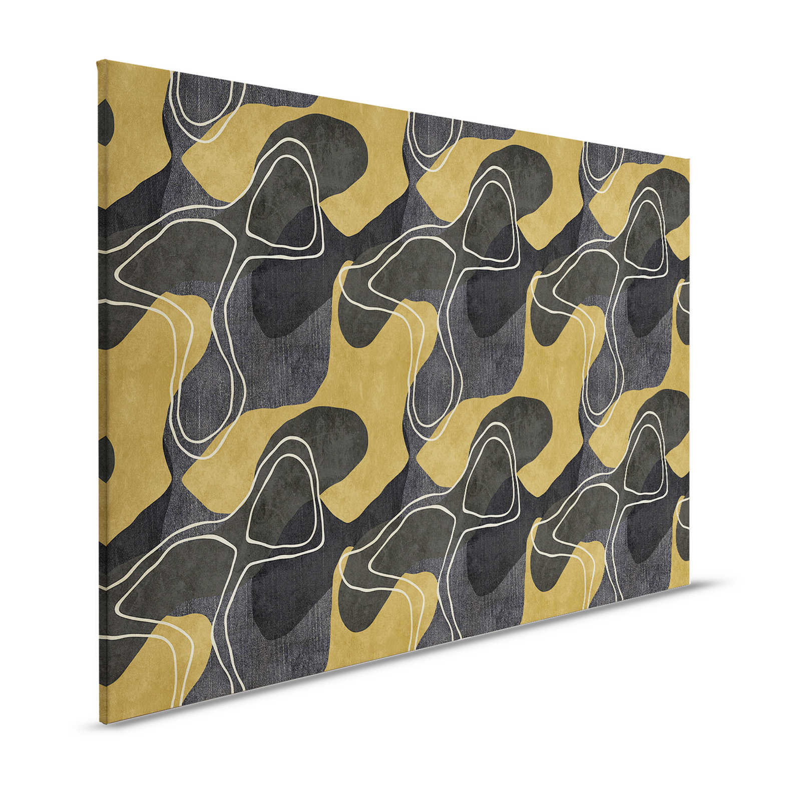 Terra 2 - Toile abstraite motif ethnique en couleurs naturelles - 1,20 m x 0,80 m
