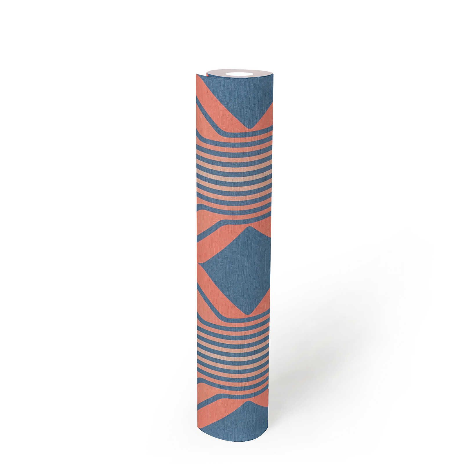             Abstract Retro Style Diamond Pattern - Blue, Red, Pink
        