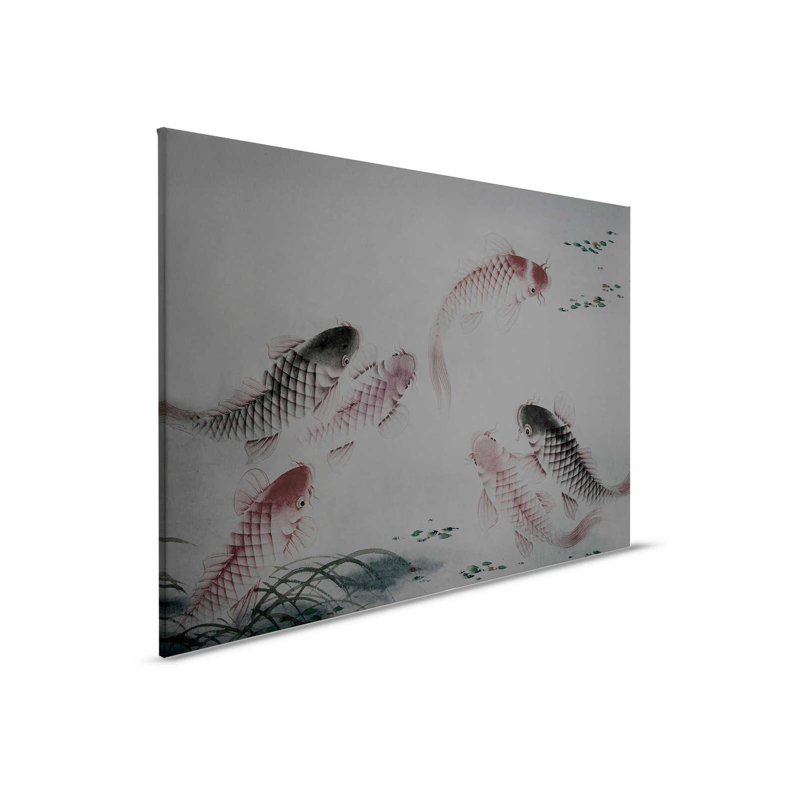         Canvas painting Asia Style with Koi pond | grey - 0,90 m x 0,60 m
    