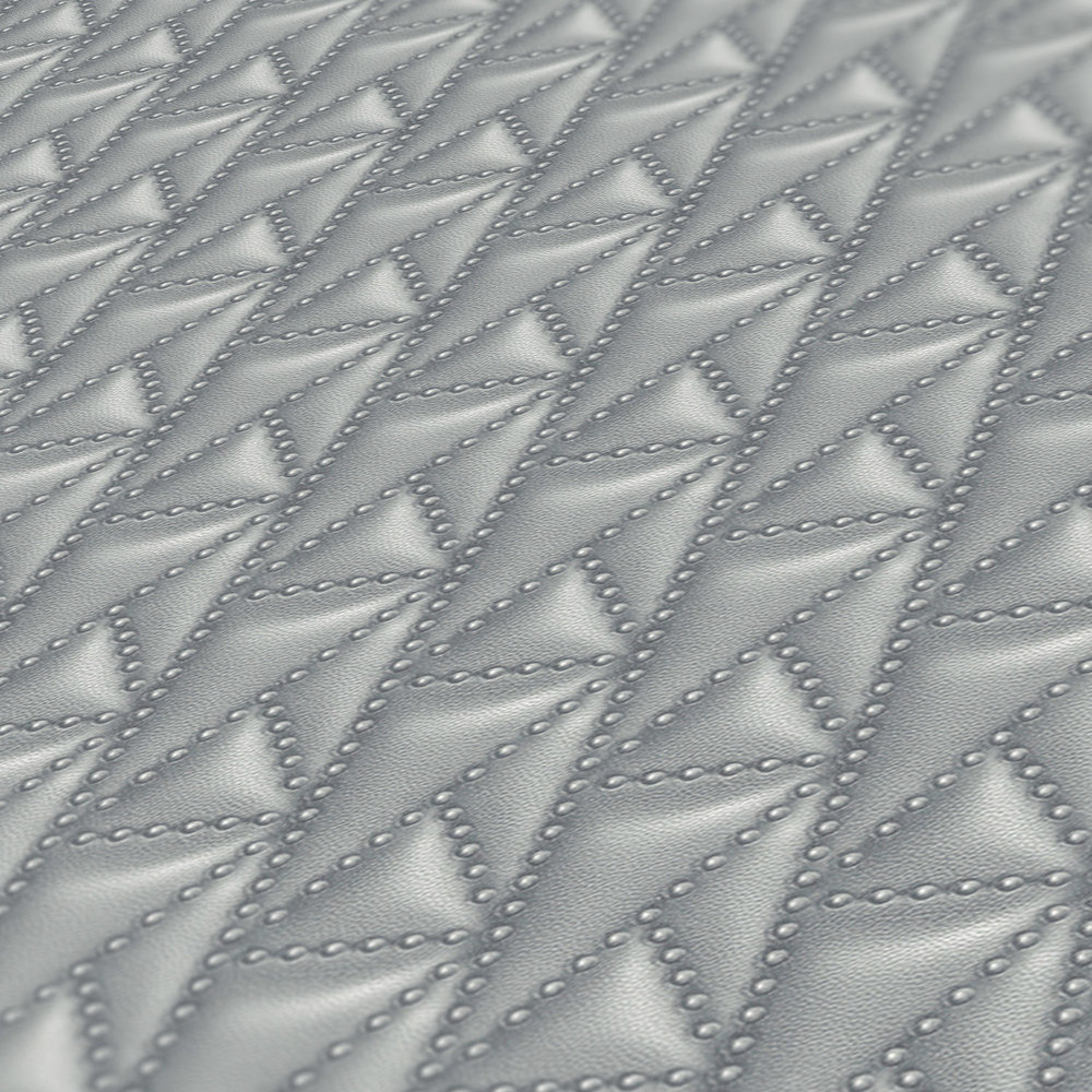             Non-woven wallpaper Karl LAGERFELD quilt bags design - grey
        