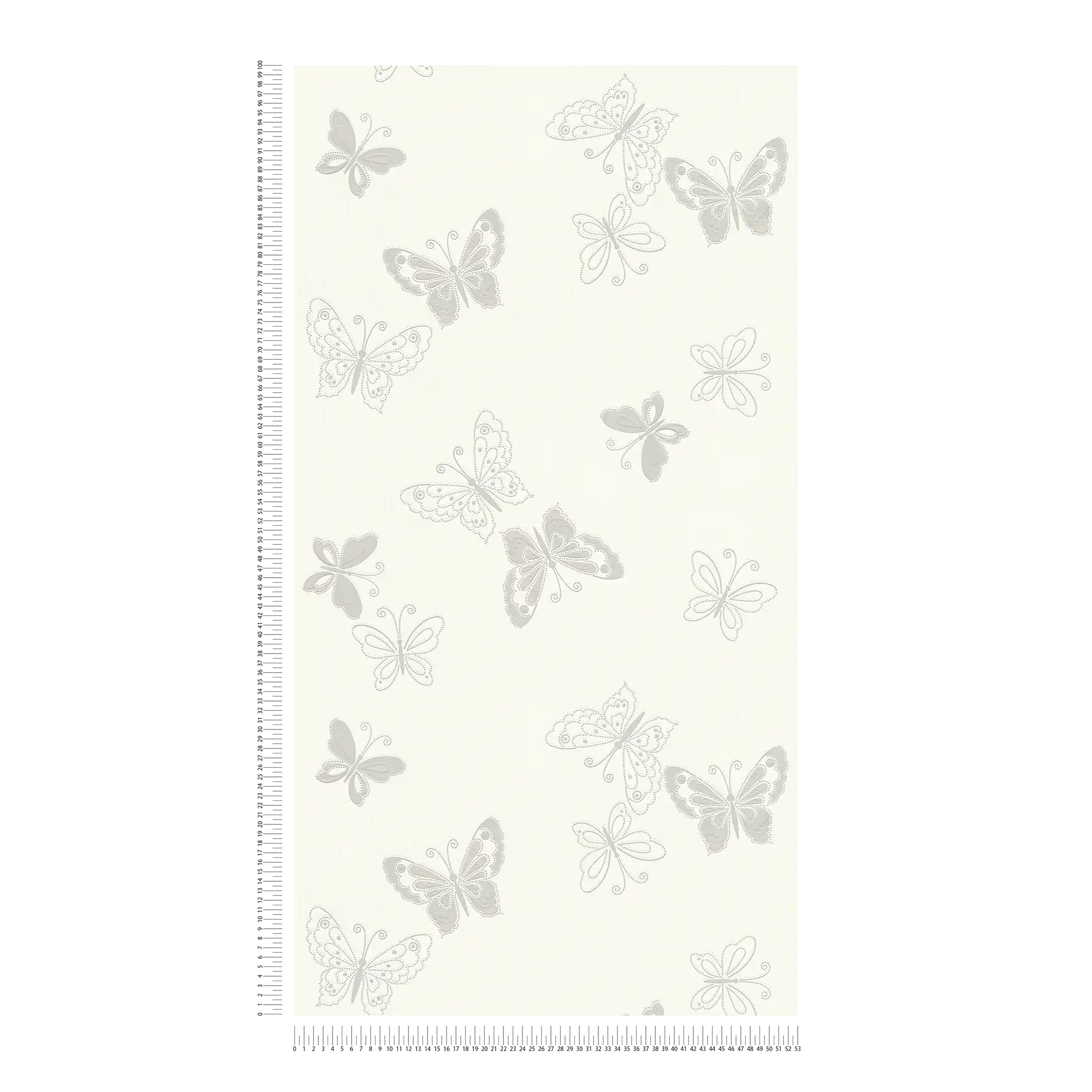             Butterfly wallpaper with metallic effect - beige, silver
        