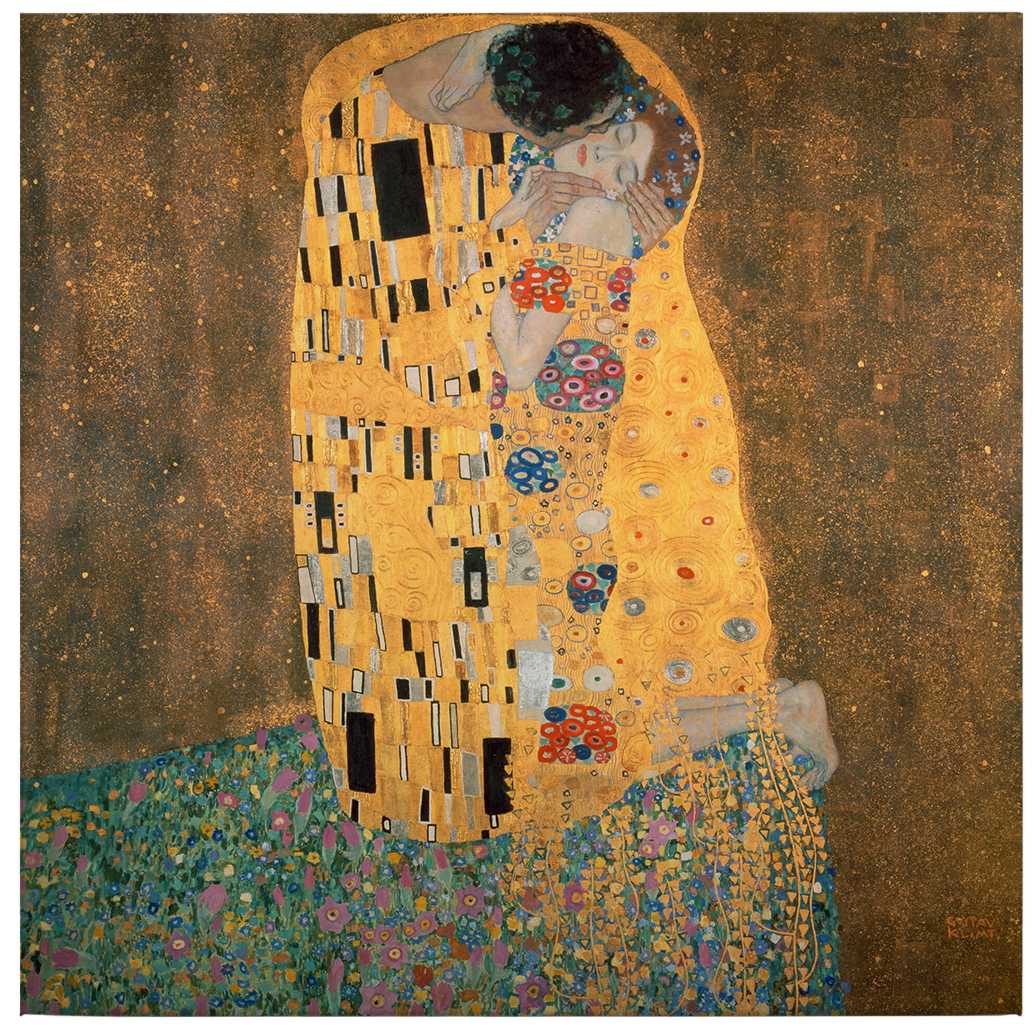             Tableau sur toile "Le baiser" de Gustav Klimt - 0,50 m x 0,50 m
        