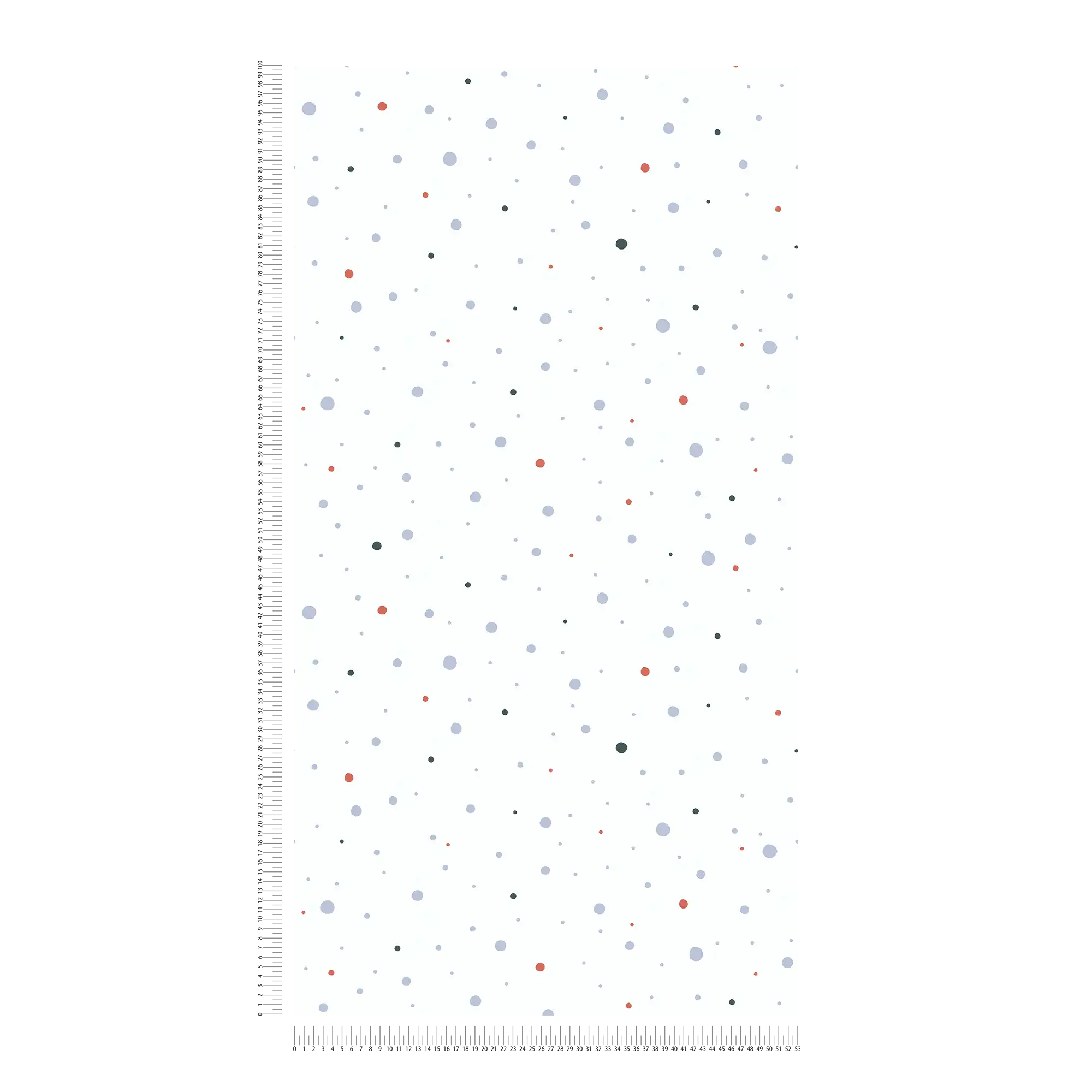             Neutral nursery wallpaper with dots - white, grey, red
        