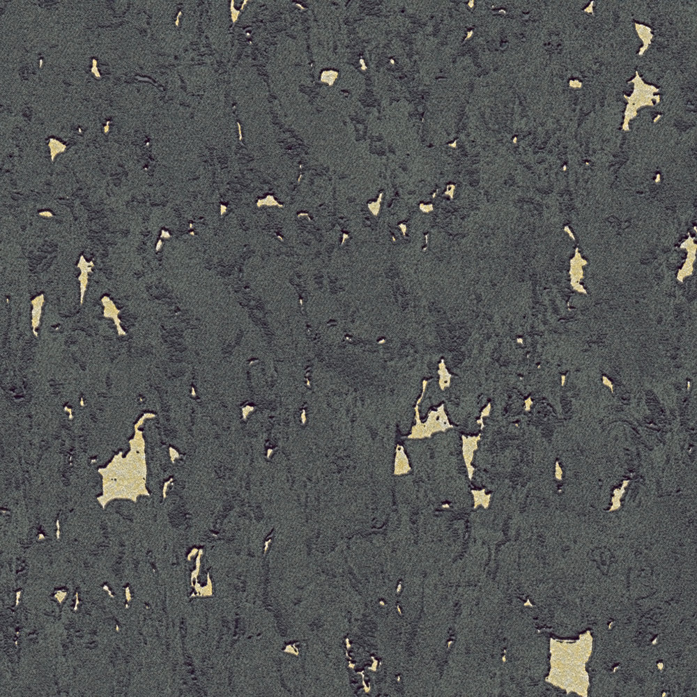             Non-woven wallpaper cork look with metallic effect - black, metallic, gold
        
