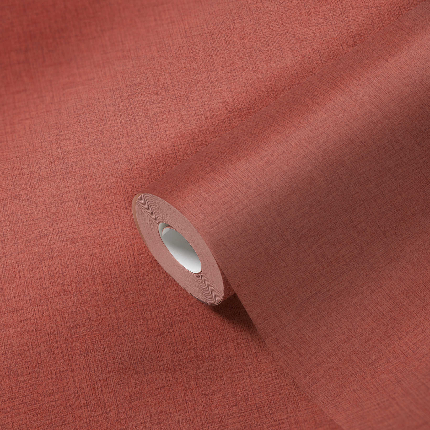             Papel pintado no tejido liso con aspecto textil - rojo
        