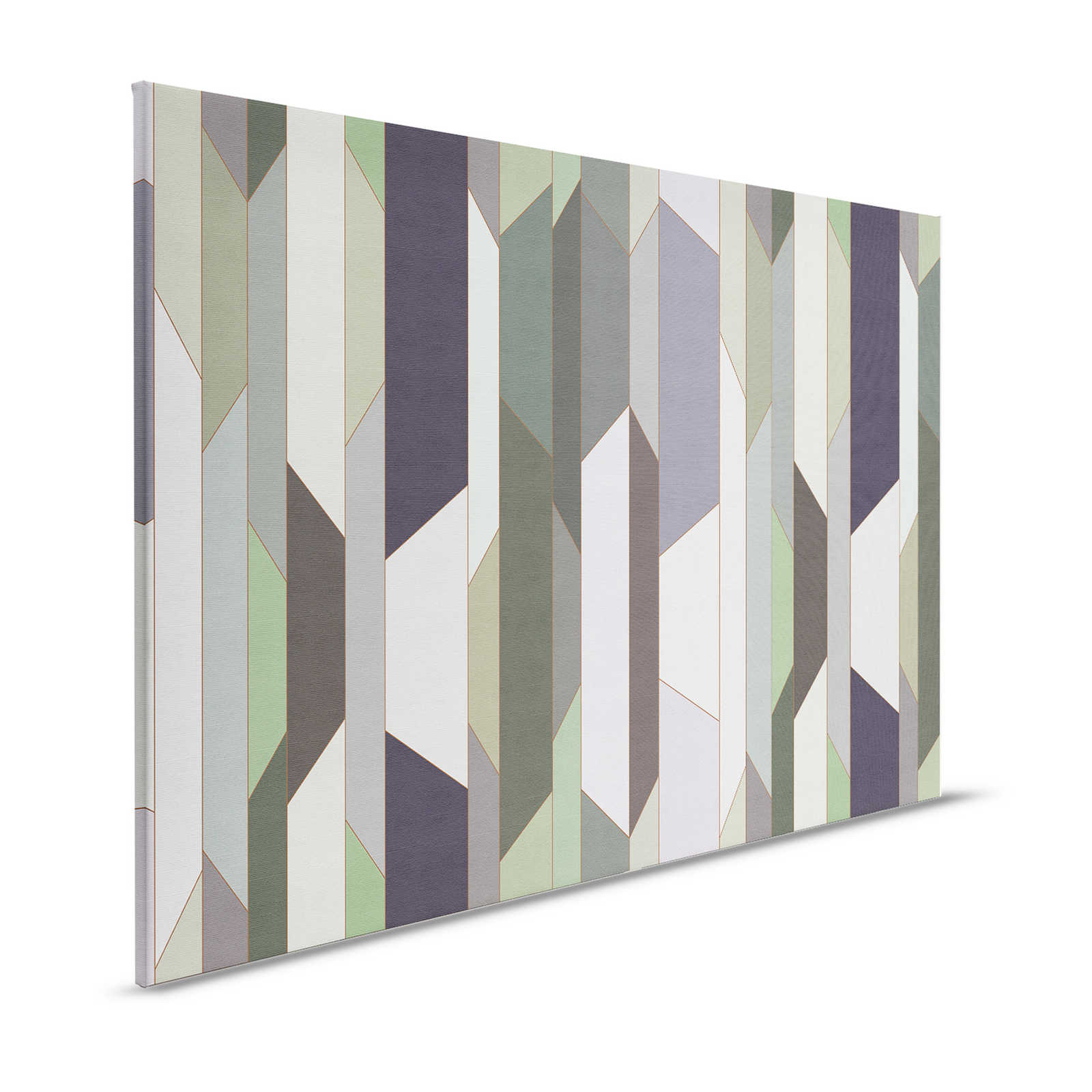 Fold 1 - Canvas painting with retro style stripe design - 1.20 m x 0.80 m
