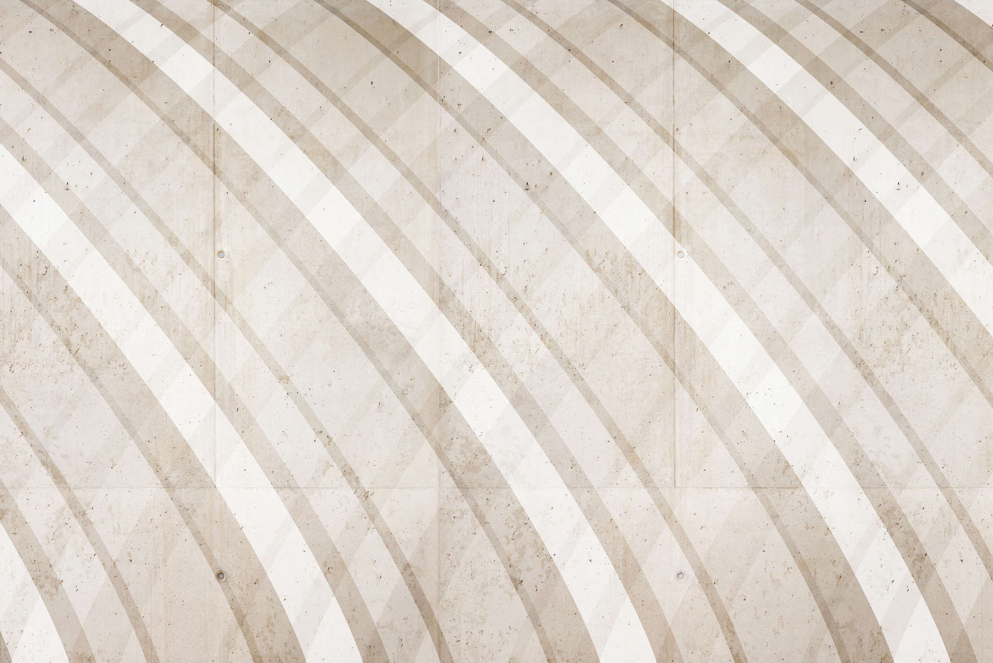             Papier peint graphique à rayures rondes beige sur intissé structuré
        