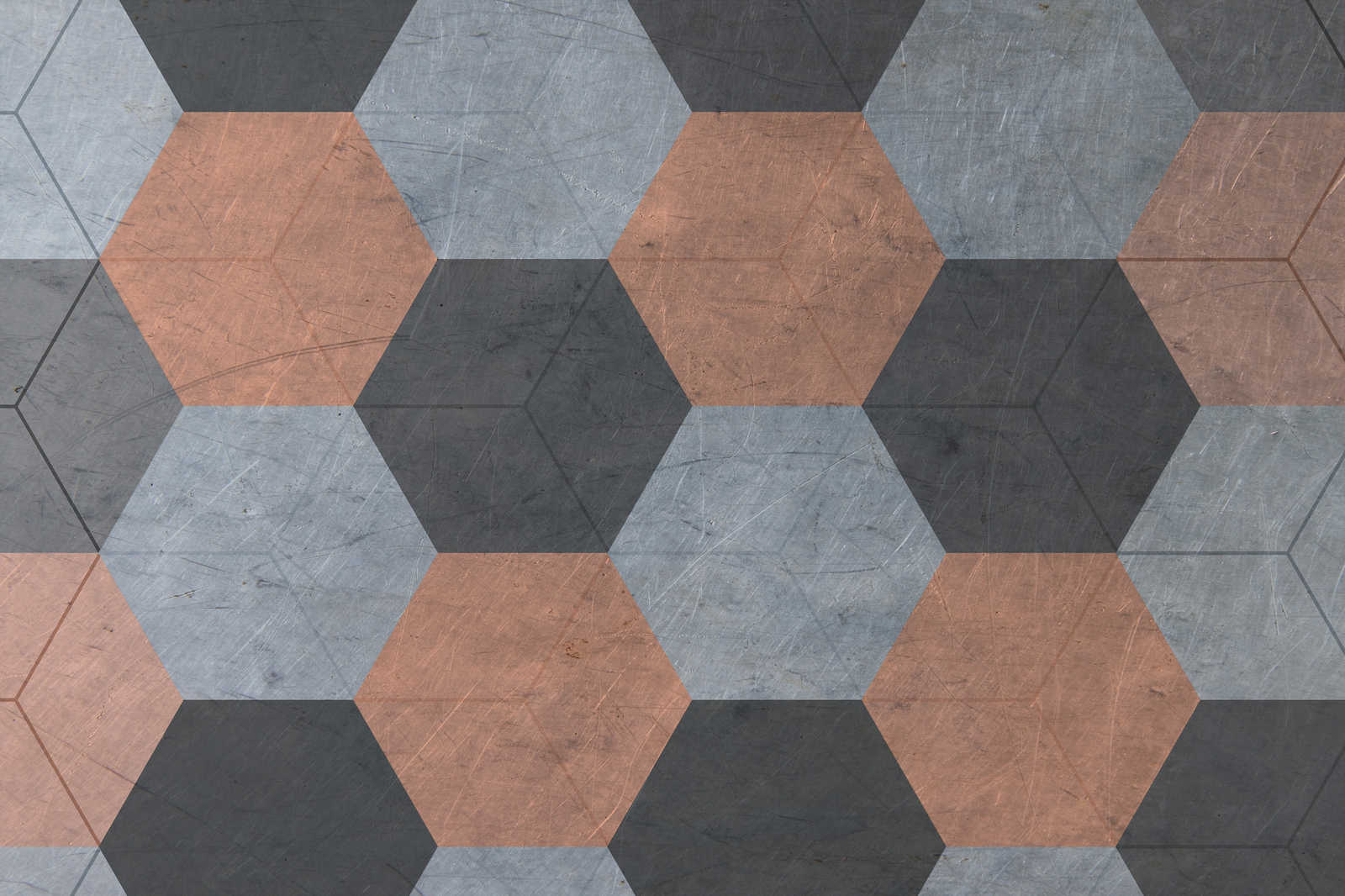             Lienzo de azulejos hexagonales de estilo vintage - 0,90 m x 0,60 m
        