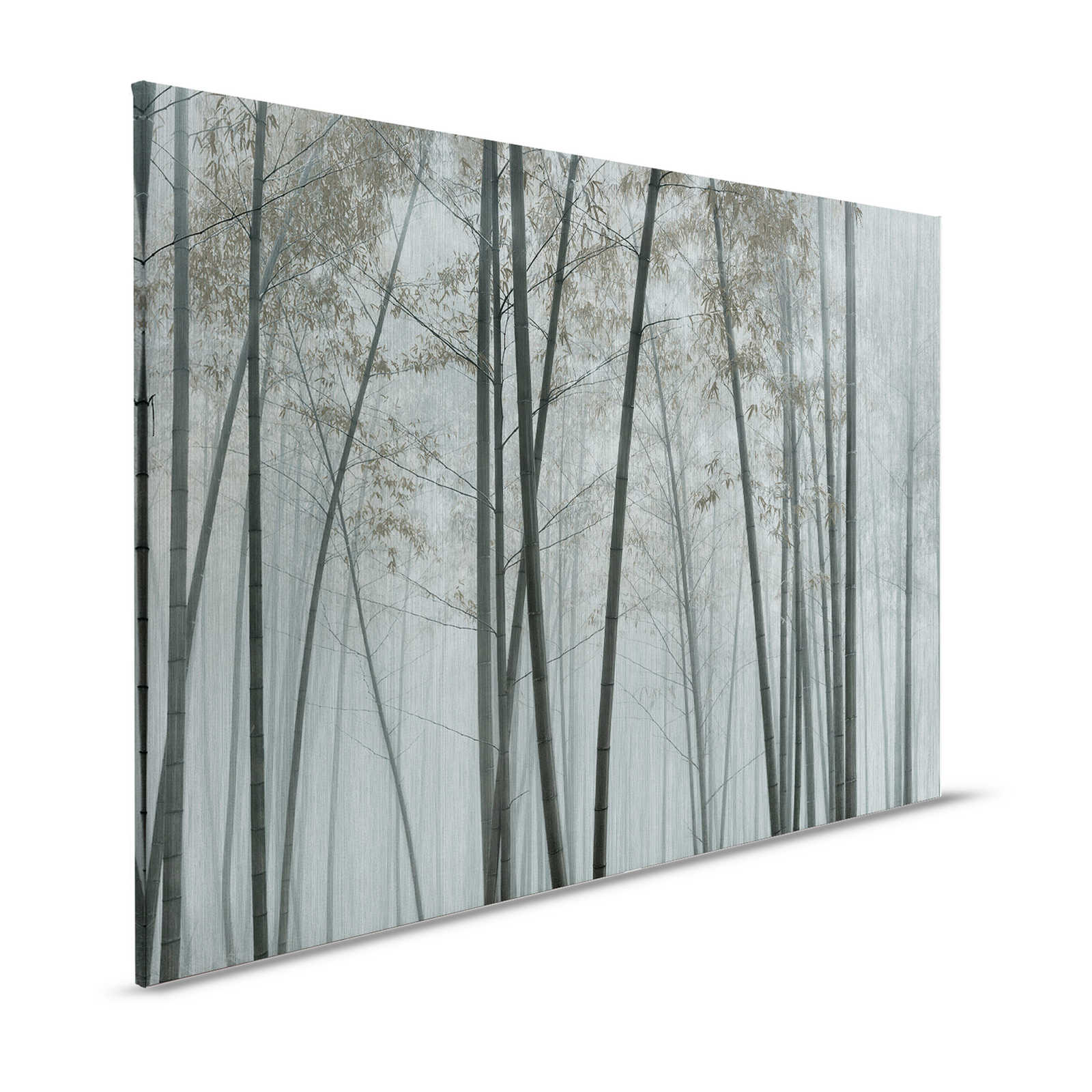 Nel bambù 1 - Quadro su tela di bambù Foresta di bambù nella nebbia - 1,20 m x 0,80 m
