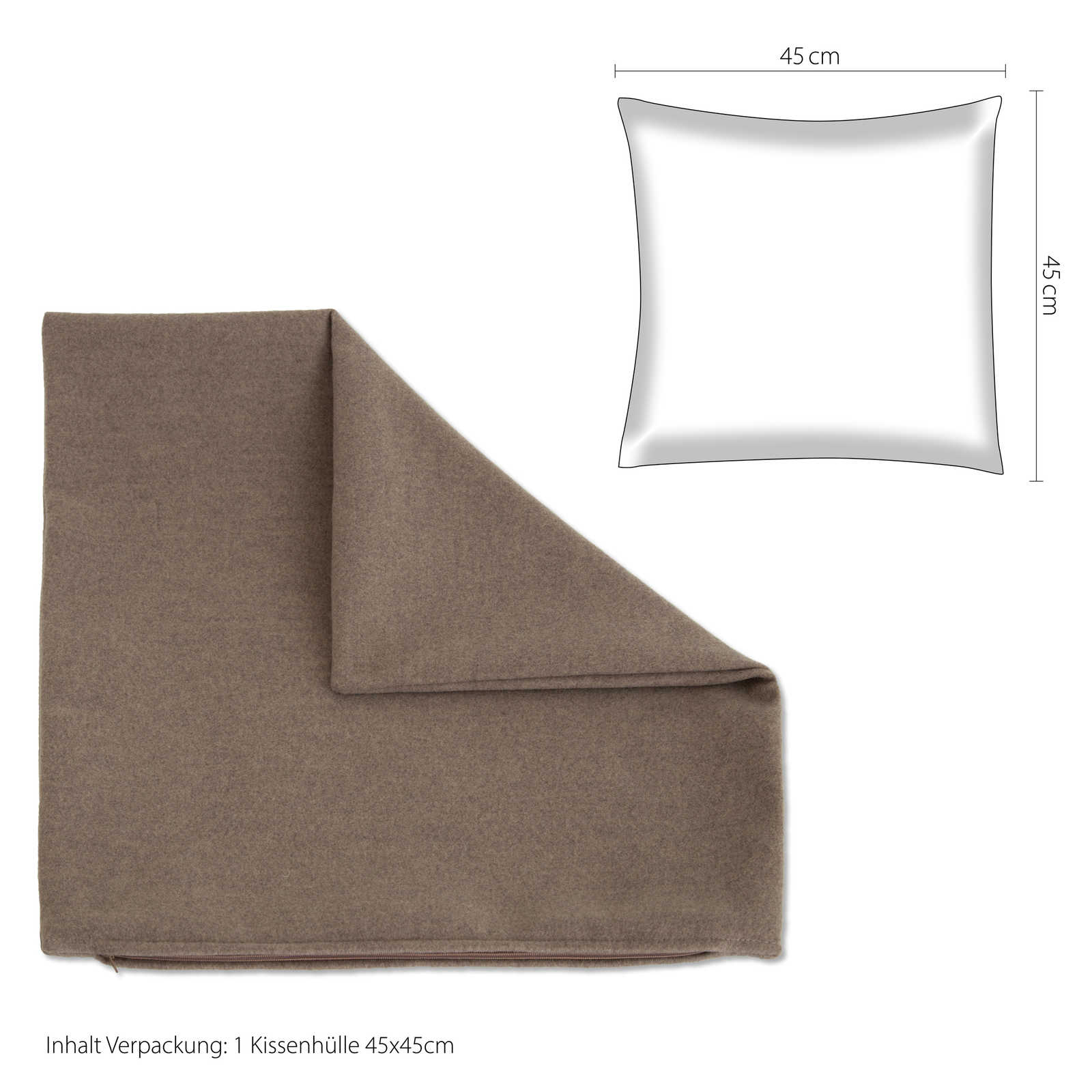             Cushion Cover Clay "Silence», 45x45cm
        