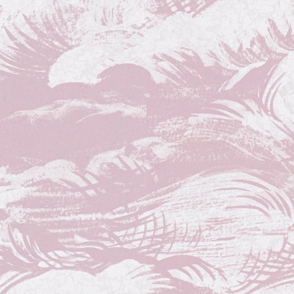             carta da parati rosa antico nuvole design paesaggio vintage - rosa, bianco
        