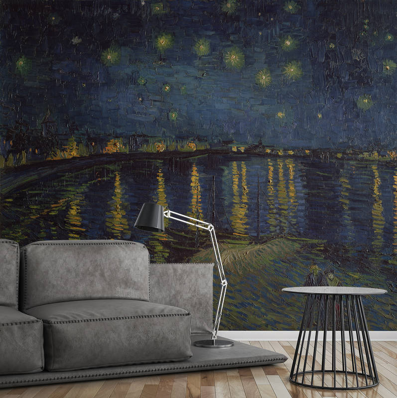             Notte stellata sul Rodano", murale di Vincent van Gogh
        