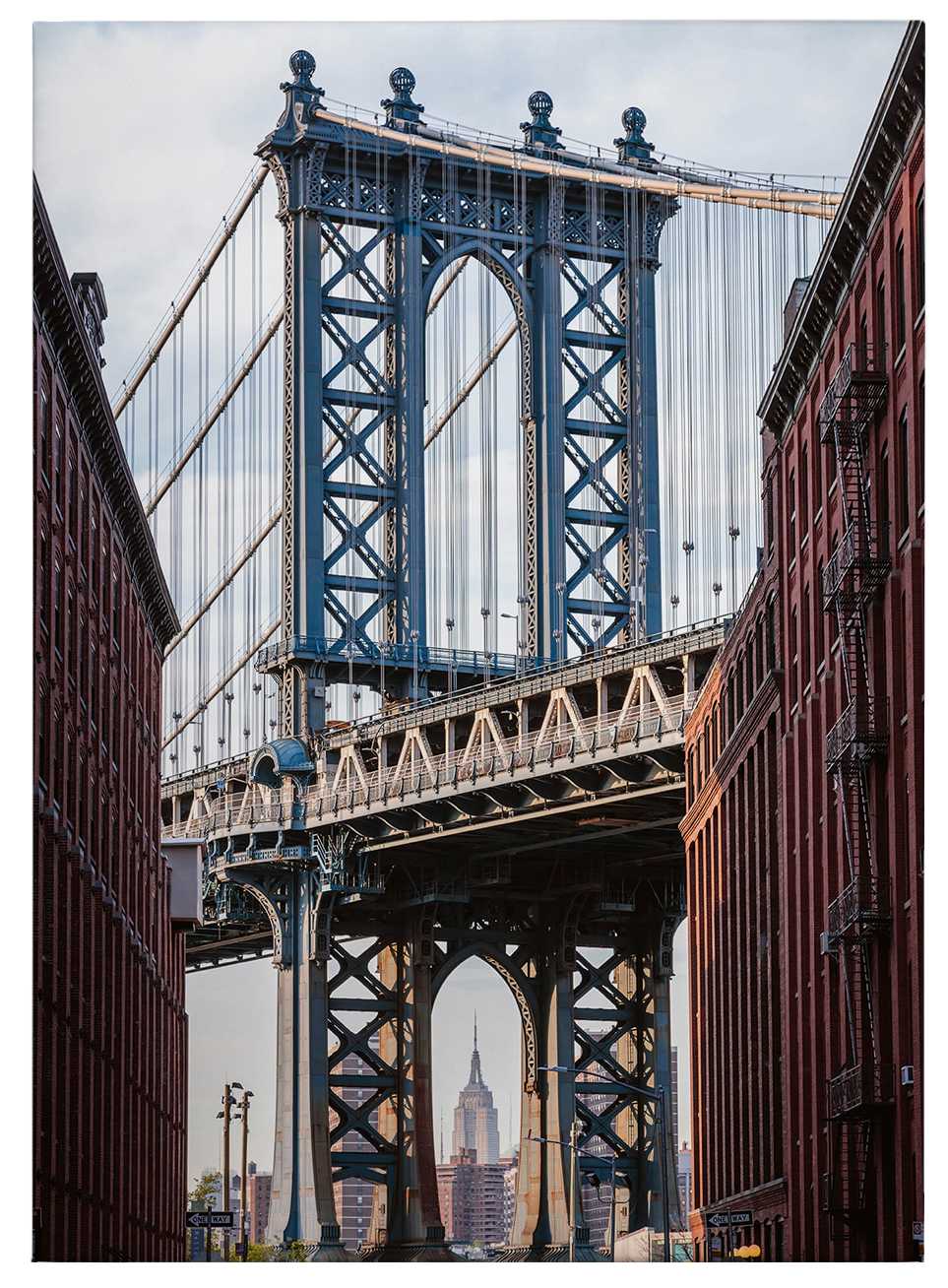             Quadro su tela New York Brooklyn Bridge, foto di Colombo - 0,70 m x 0,50 m
        