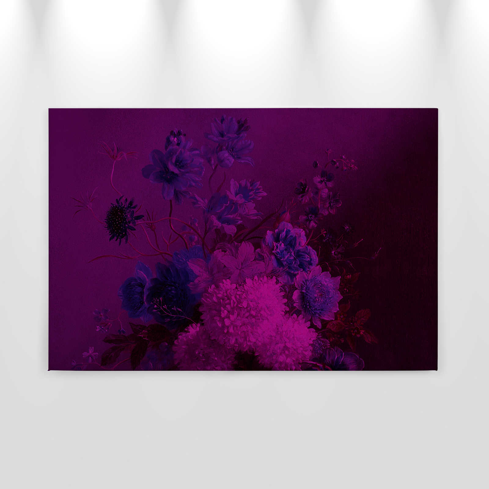             Pittura su tela al neon con fiori Natura morta | bouquet Vibran 3 - 0,90 m x 0,60 m
        