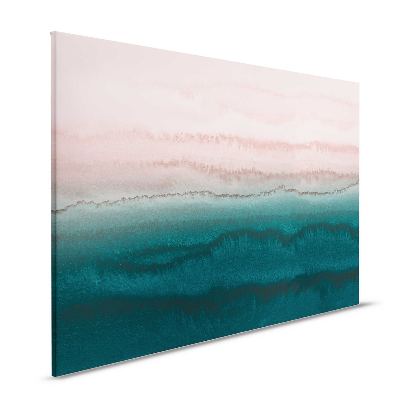 Marée toile avec eau abstraite aquarelle - 1,20 m x 0,80 m
