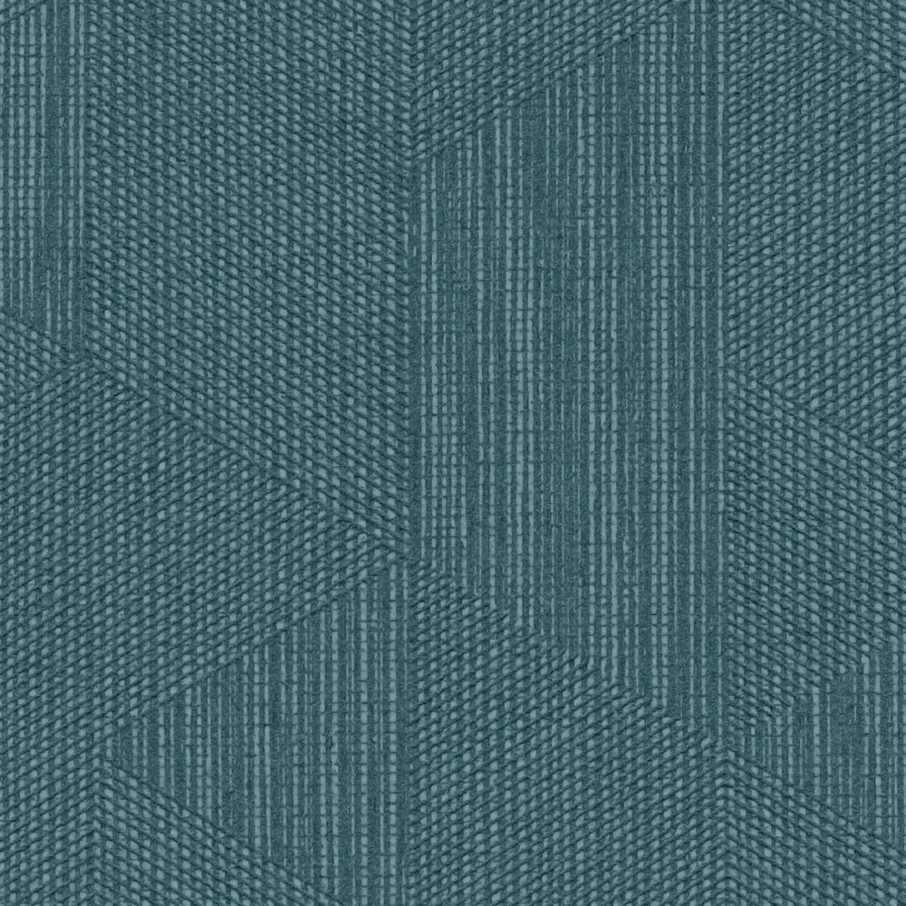             Fir Green Behang met Grafisch Patroon & Glanzend Effect - Groen
        