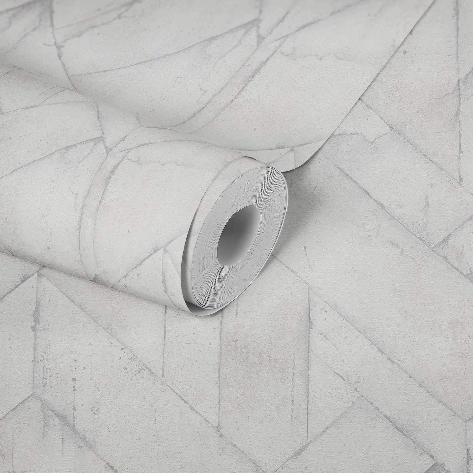             Papier peint à motifs Béton aspect usé & rustique - gris, blanc
        