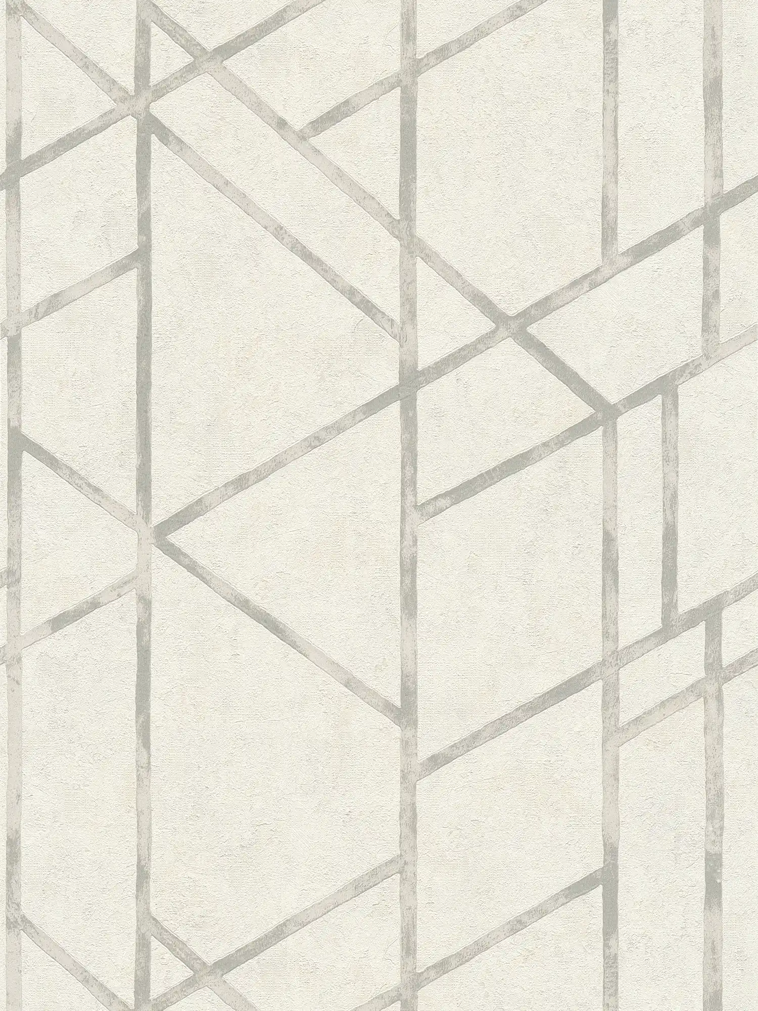 Papier peint béton avec motif graphique argenté - argent, blanc
