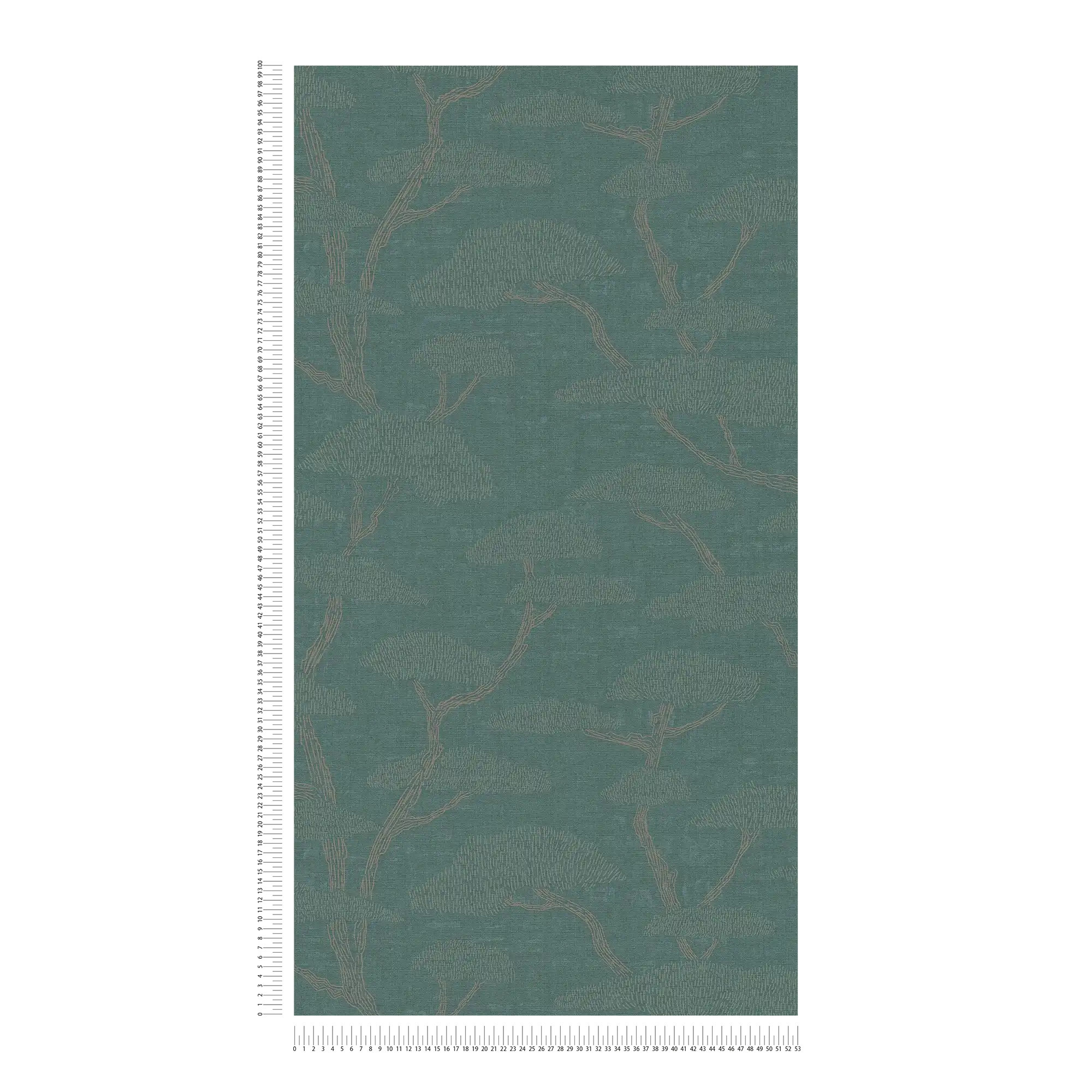             Papier peint naturel Motif d'arbre Pins dans le style asiatique - Vert
        