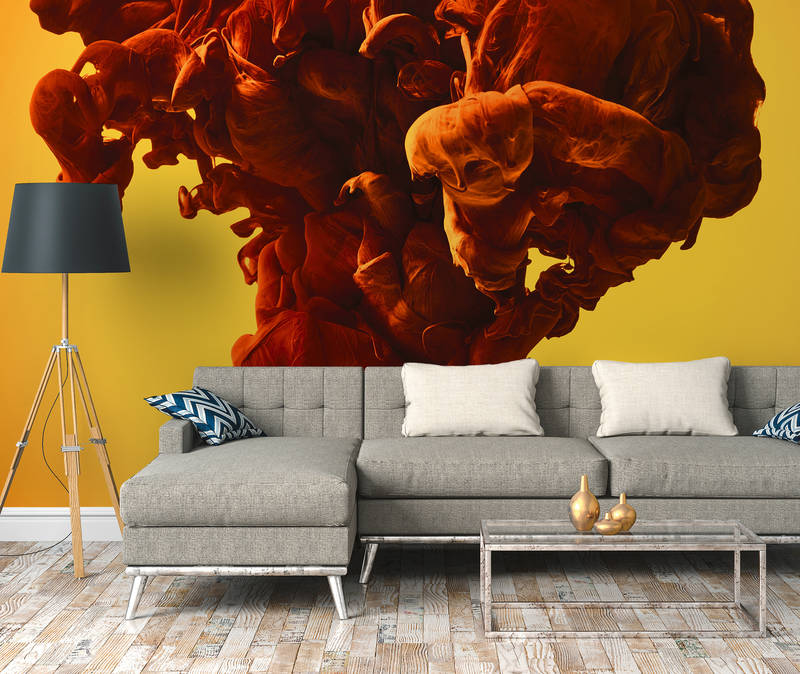             Abstract colour pattern mural - orange, yellow
        
