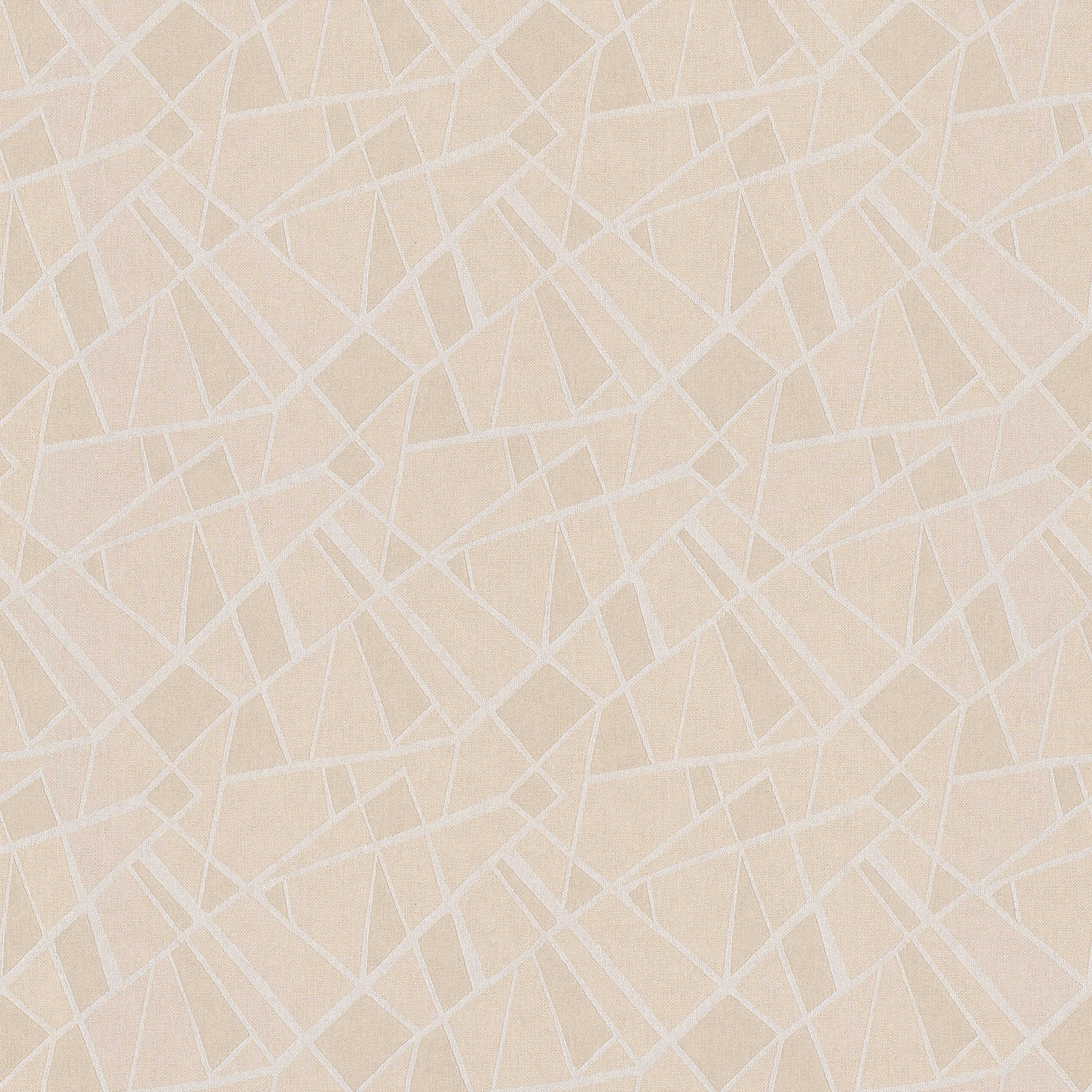         Non-woven wallpaper 50s facet pattern with metallic effect - beige, cream
    