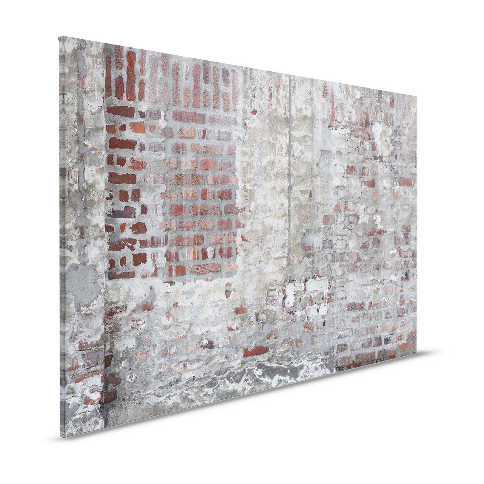Tableau toile Maçonnerie brique & crépi aspect usé - 1,20 m x 0,80 m
