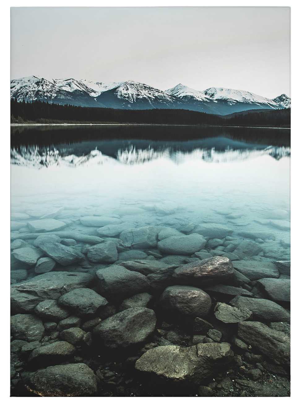             Cuadro en lienzo Paisaje idílico lago en las montañas - 0,50 m x 0,70 m
        