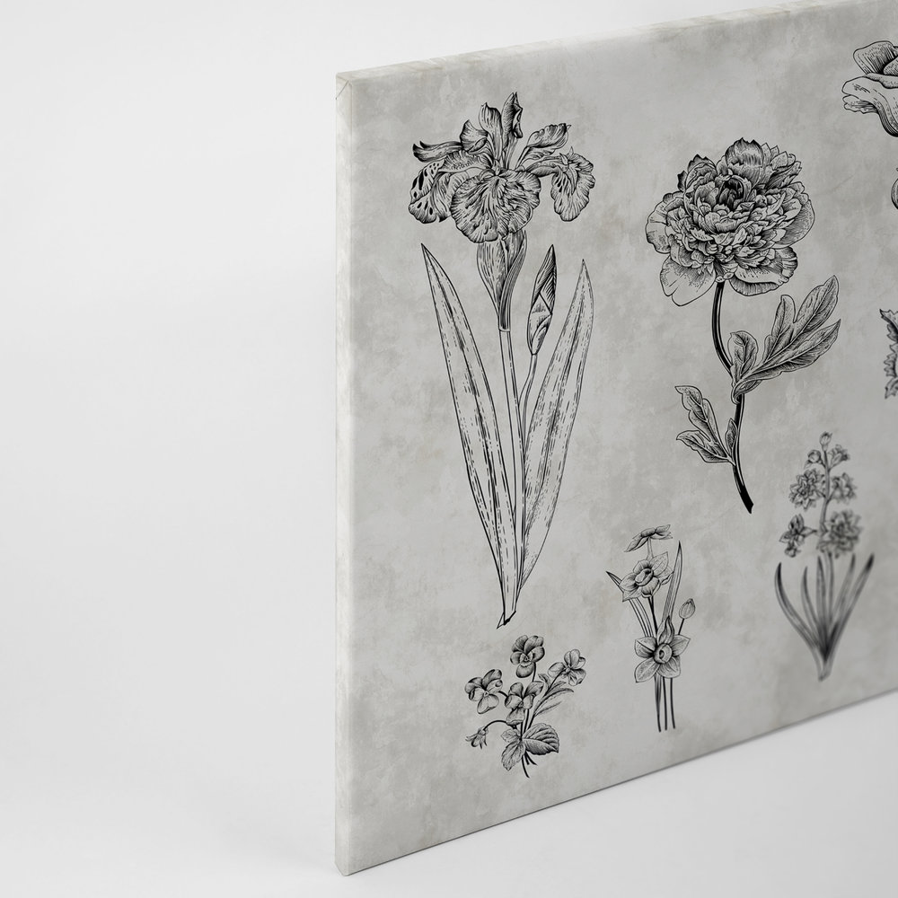             Canvas painting Flowers in drawing style - 0,90 m x 0,60 m
        