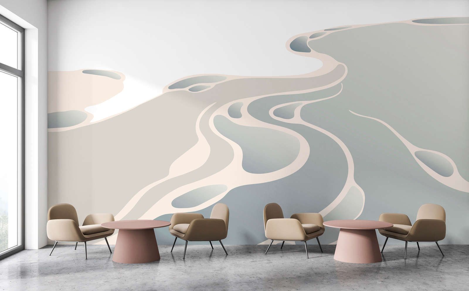             papier peint en papier panoramique »delta« - Paysage désertique abstrait - intissé premium lisse et légèrement brillant
        