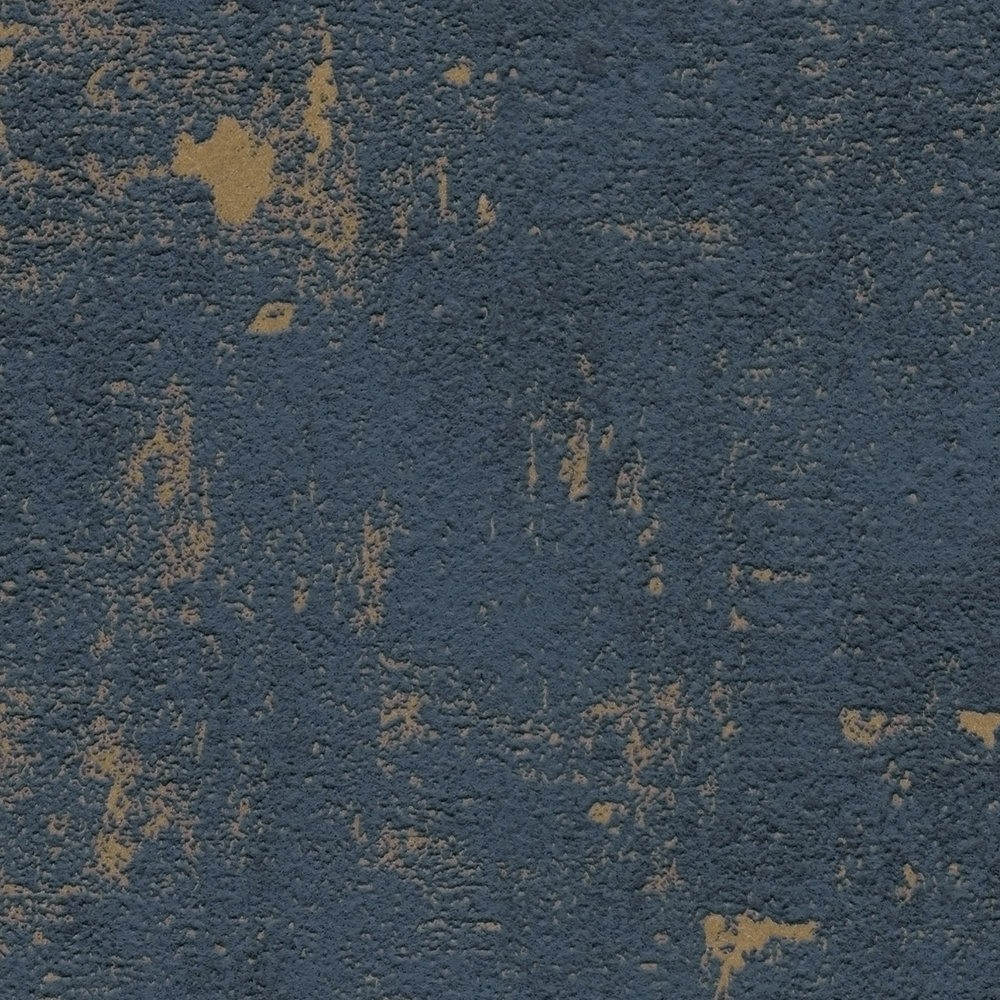             Bast pattern wallpaper with metallic effects - dark blue, gold
        
