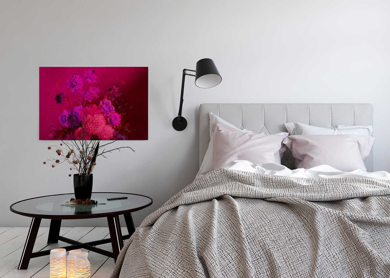             Pittura su tela al neon con fiori Natura morta | bouquet Vibran 2 - 0,90 m x 0,60 m
        