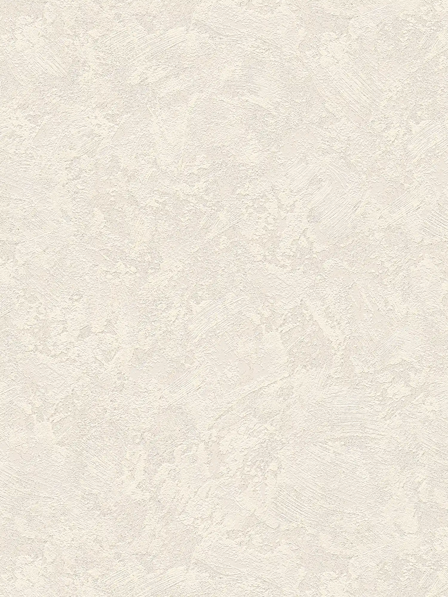Carta da parati in tessuto non tessuto effetto gesso con tratteggio rustico - crema, grigio
