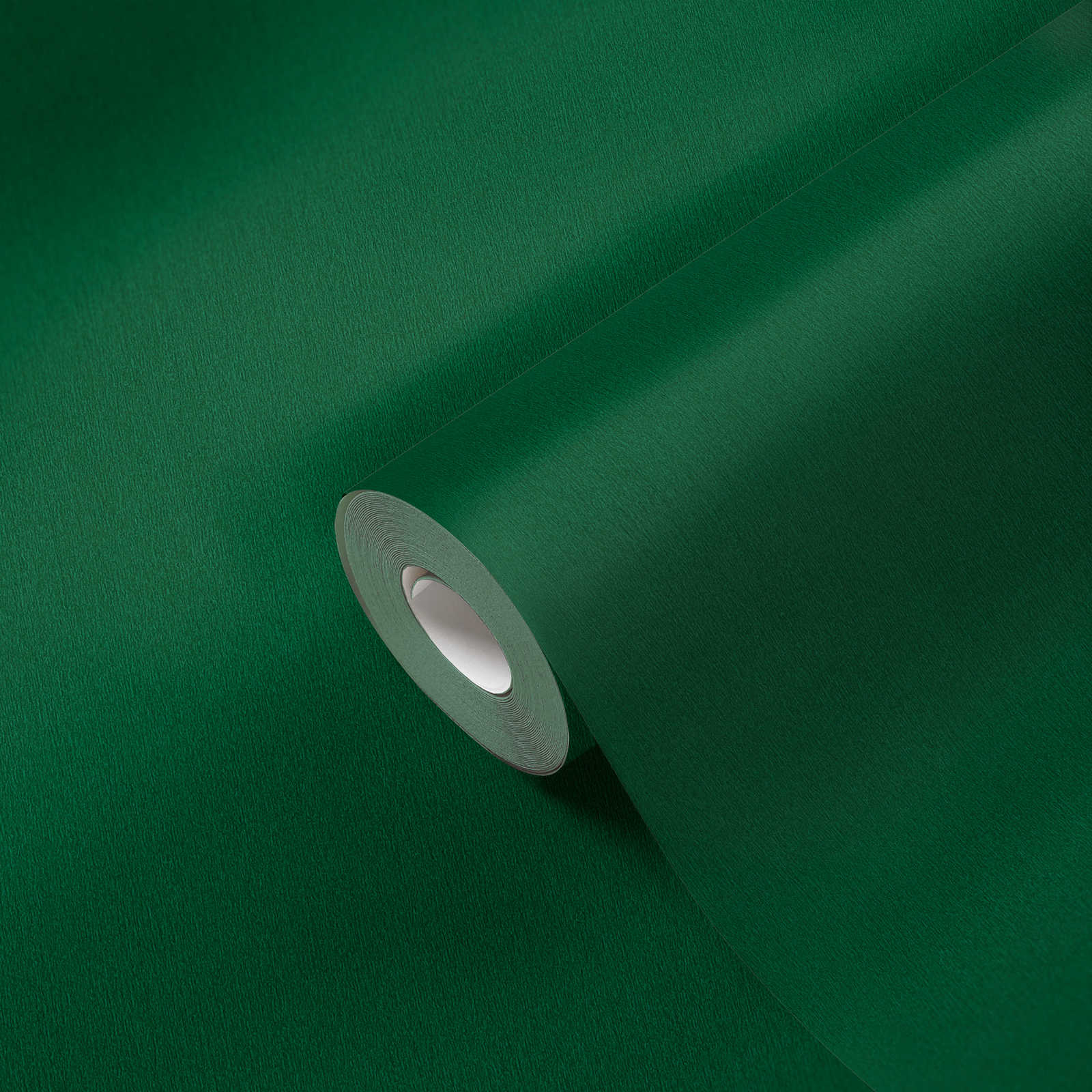             Papier peint vert foncé uni, satiné & lisse - Vert
        