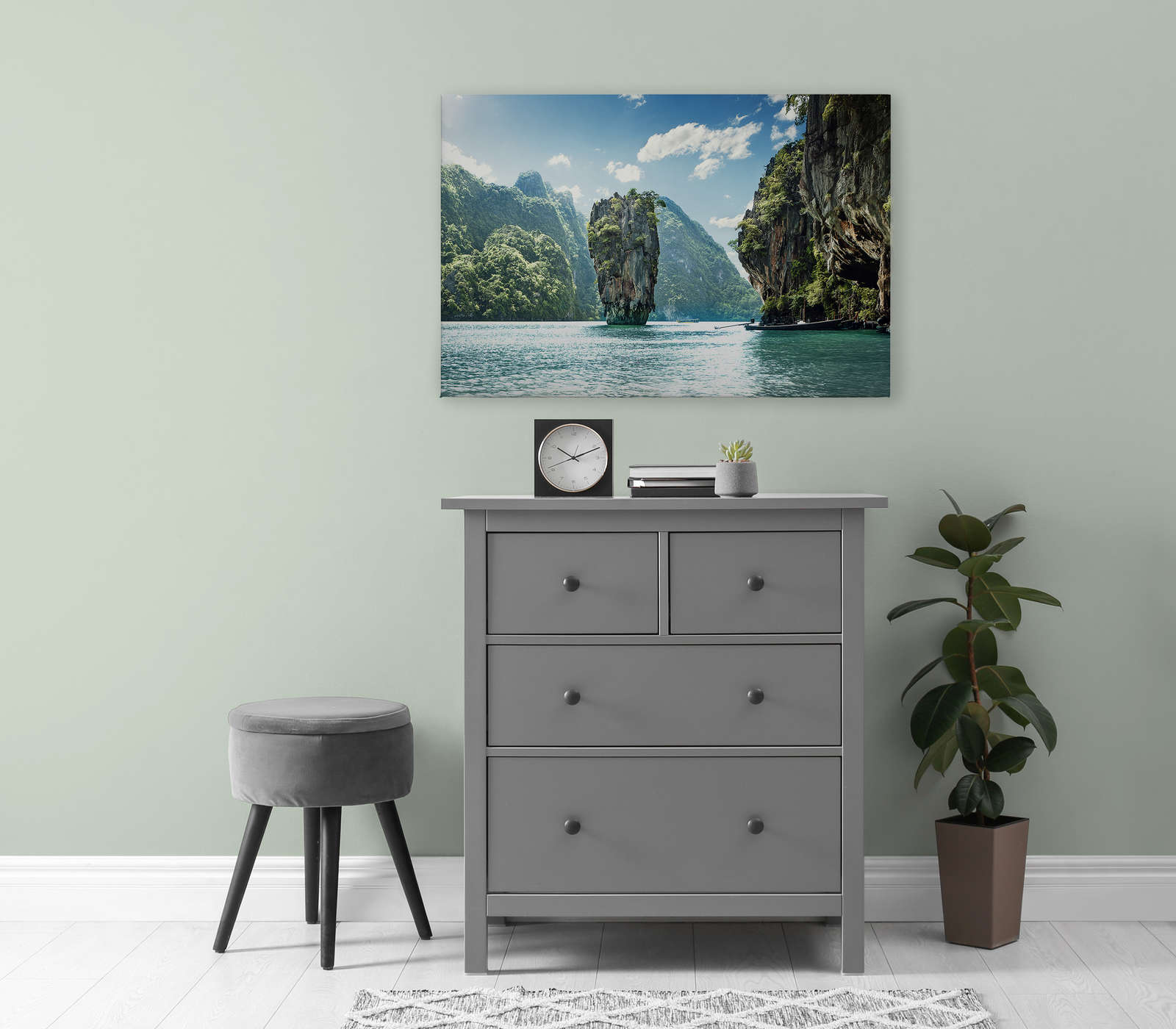             Canvas painting with paradise view of mountain landscape in Thailand - 0.90 m x 0.60 m
        