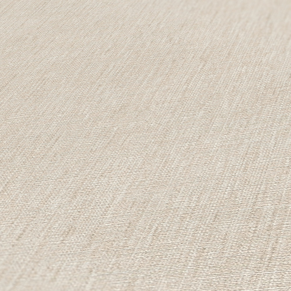             Plain wallpaper in textile look lightly textured - Beige
        