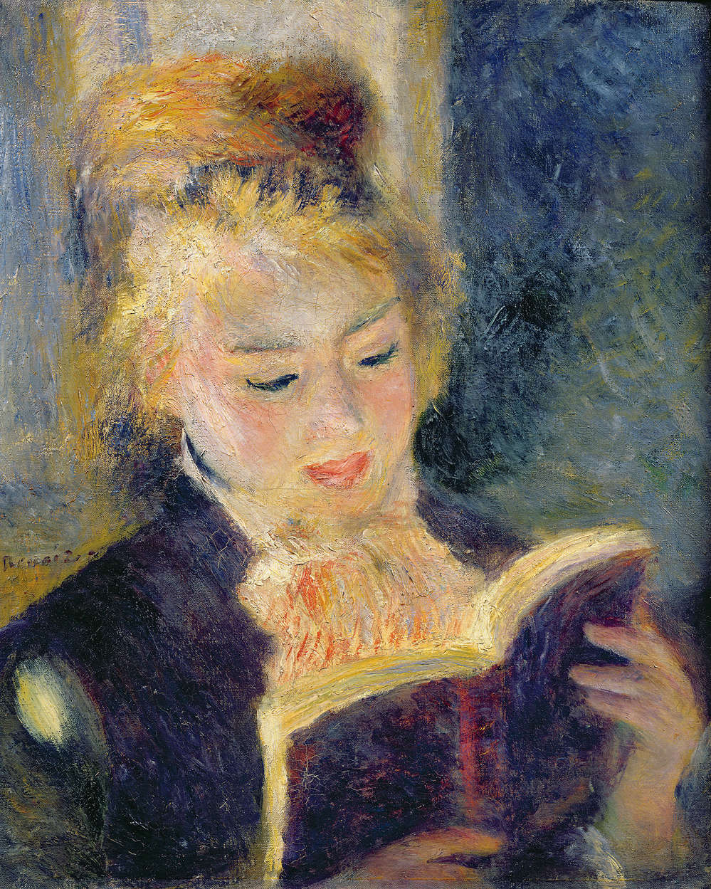            Ragazza che legge", murale di Pierre Auguste Renoir
        