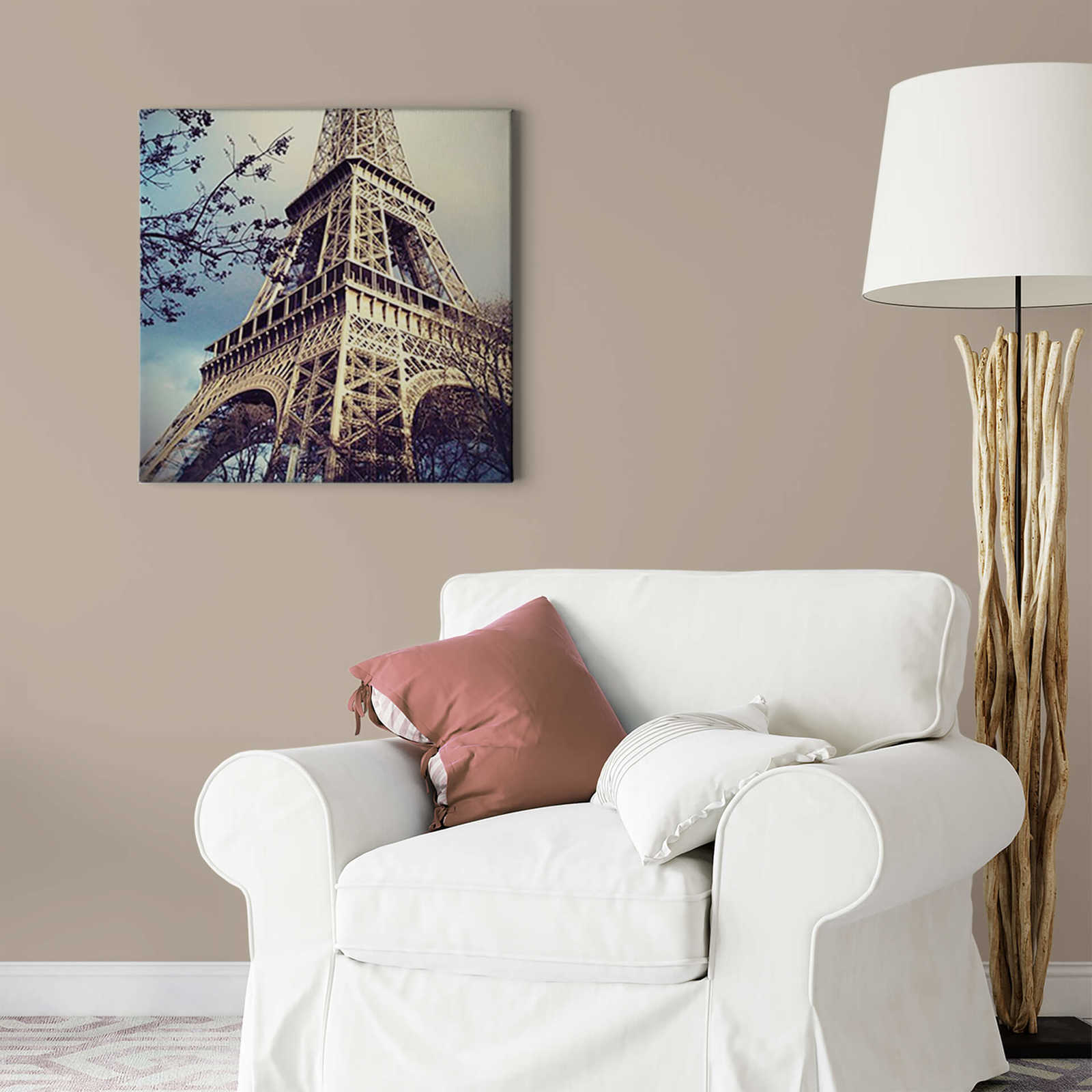             Vierkant Canvas Schilderij Eiffeltoren - 0,50 m x 0,50 m
        