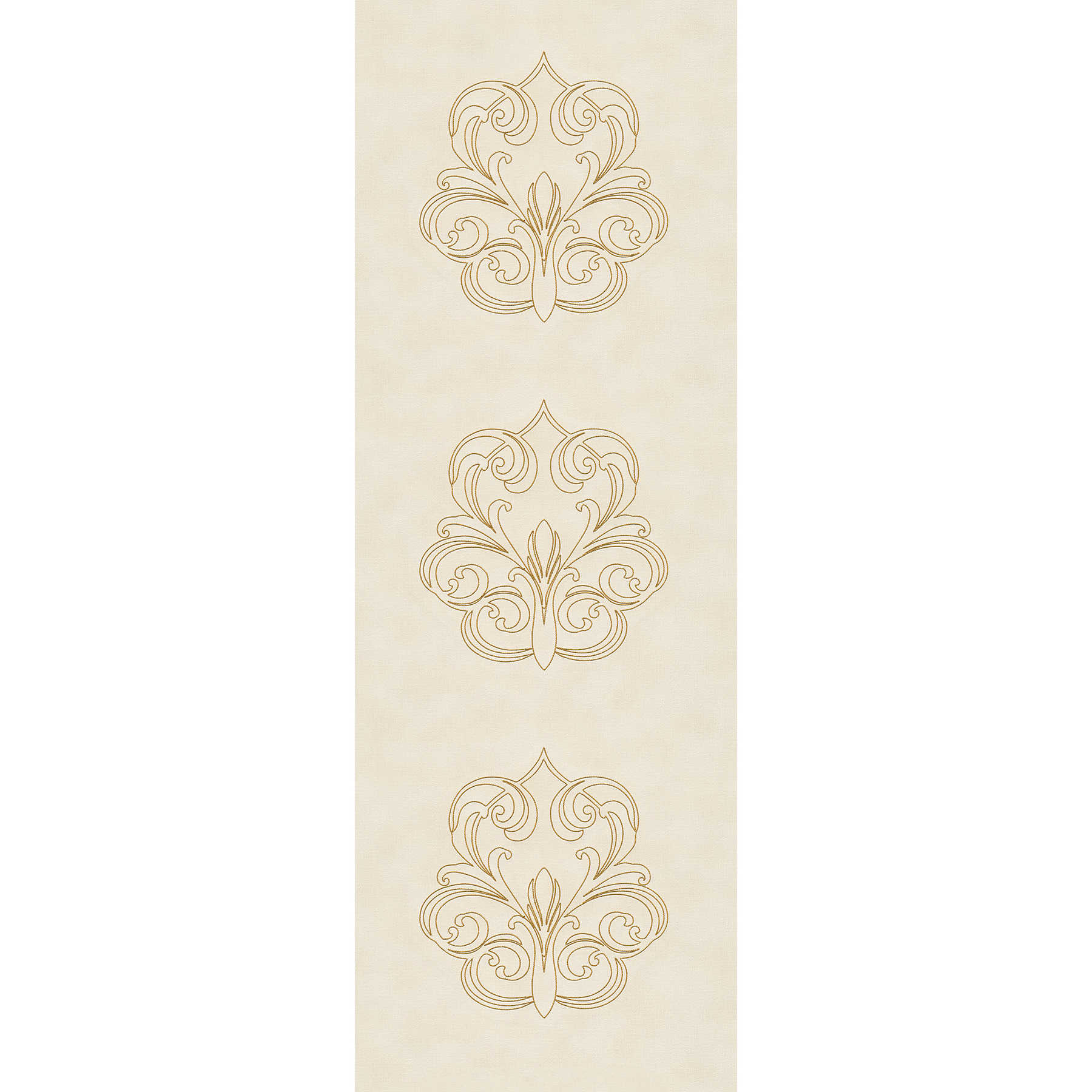         Premium wall panel with ornaments on textile structure - cream, gold
    