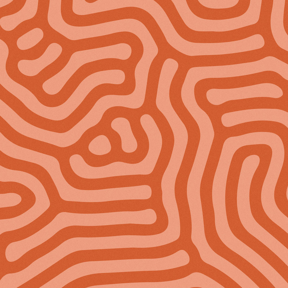             Sahel 3 - Papier peint rouge avec motif de lignes organiques
        