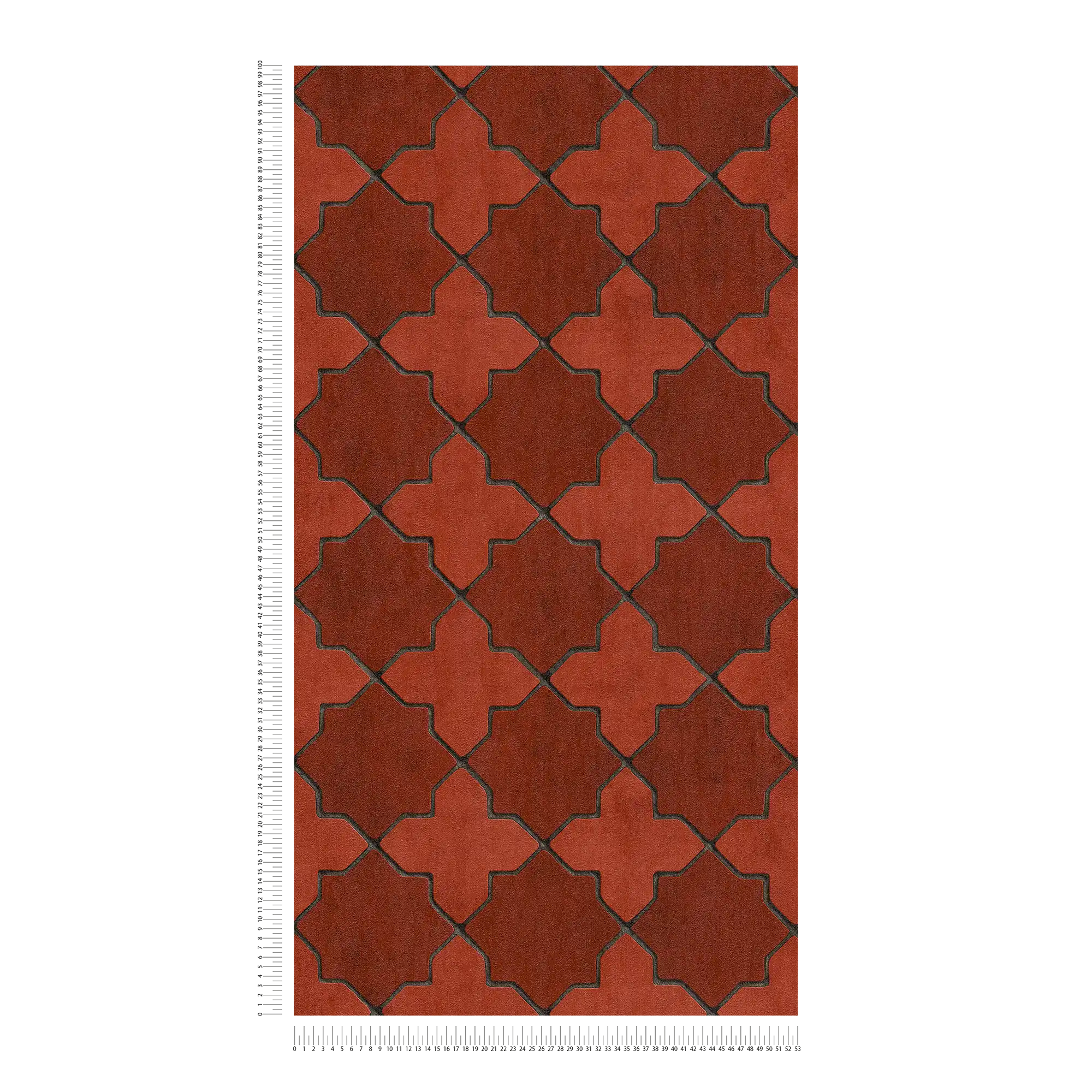             Tile wallpaper oriental - red, grey, black
        