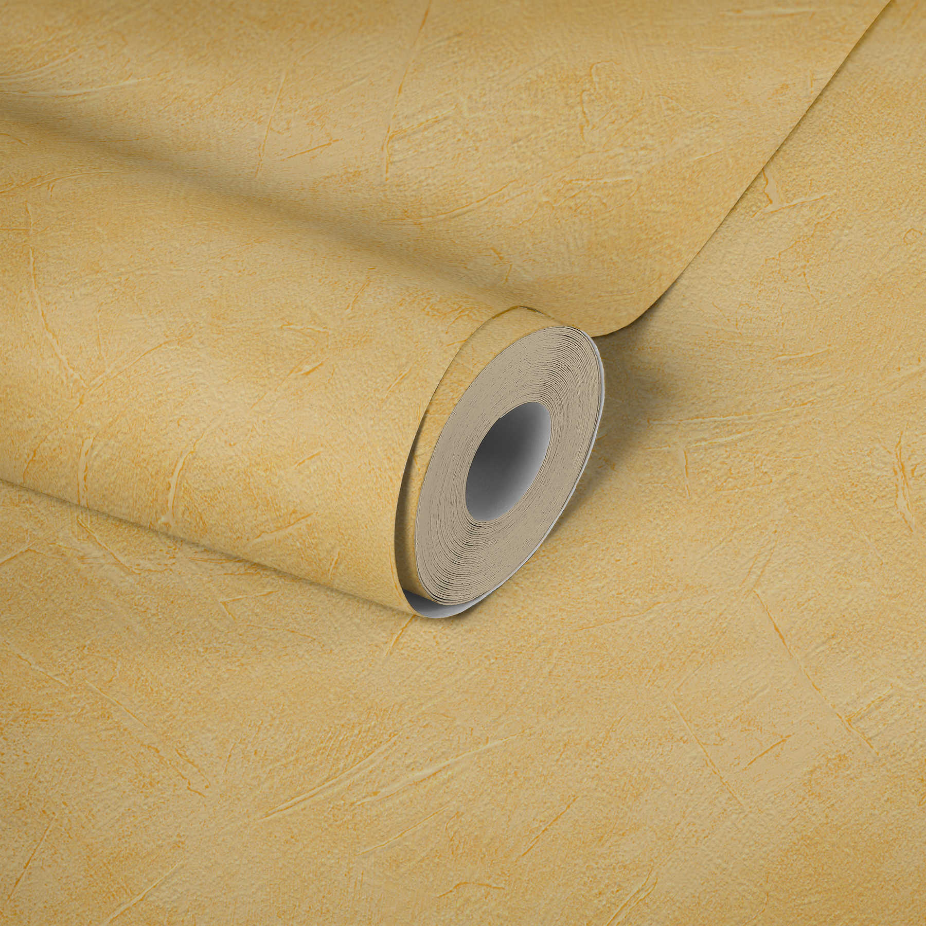             Plaster wallpaper wiping plaster yellow uni with structure pattern
        