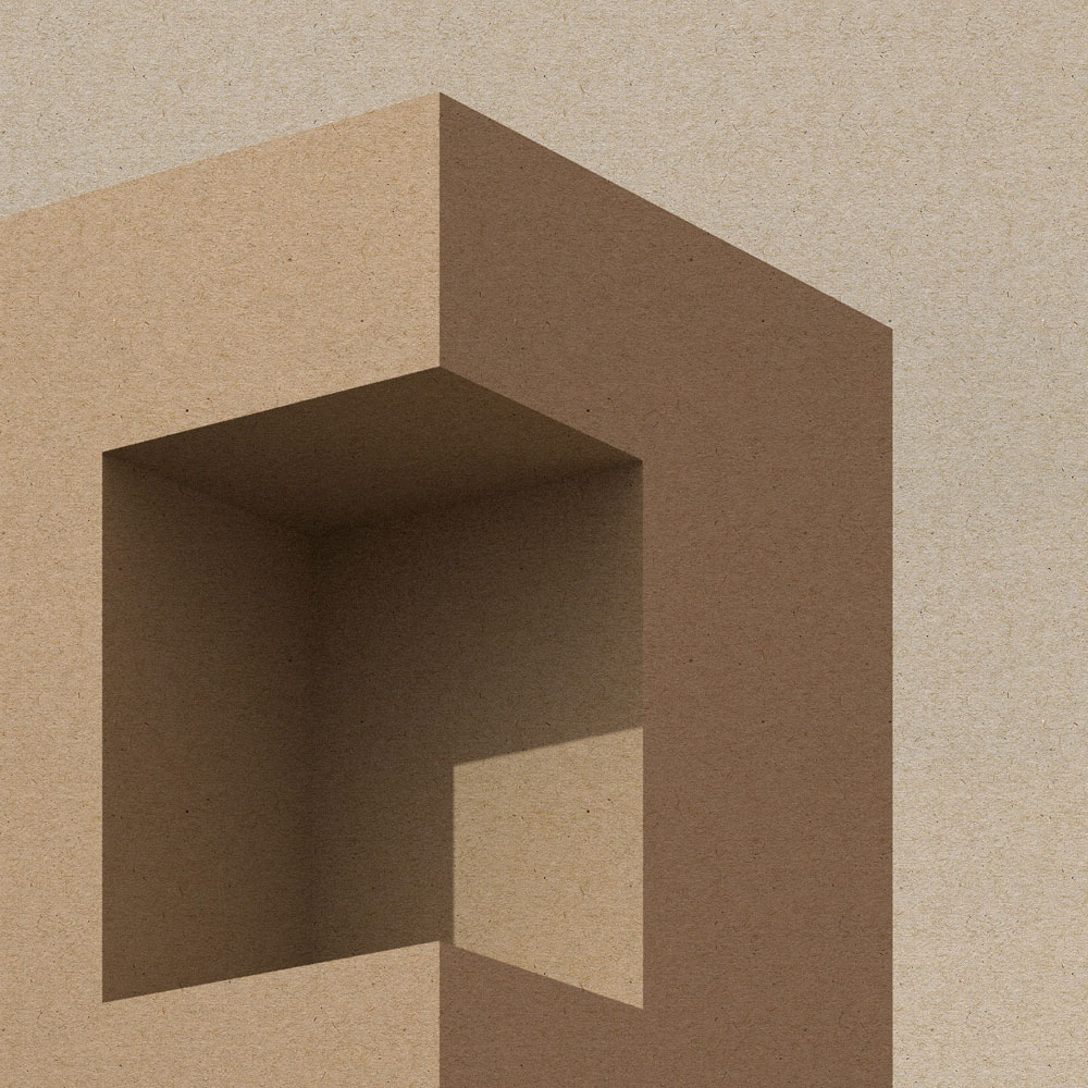             Tangier 1 - Architecture Cube Design Wallpaper in Beige & Grey
        