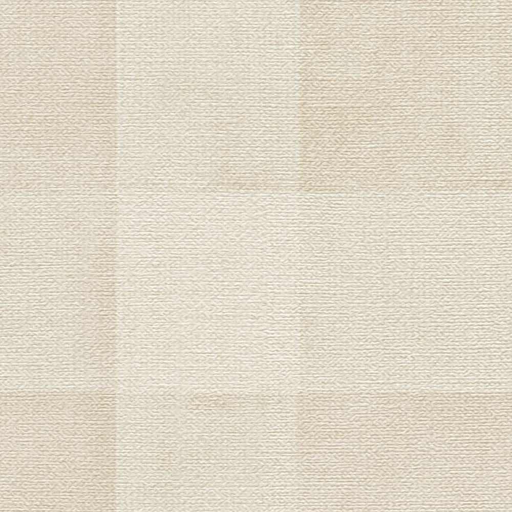             Vliesbehang PVC-vrij ruitpatroon met linnenlook - beige
        