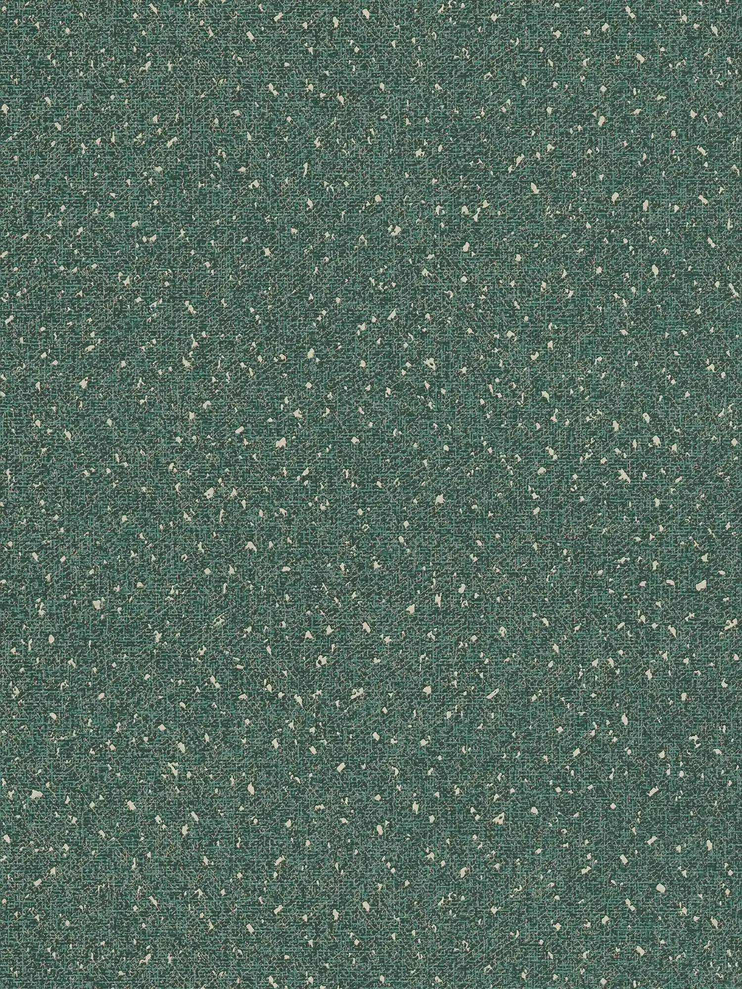 Wallpaper with textile structure and metallic accent - green, metallic
