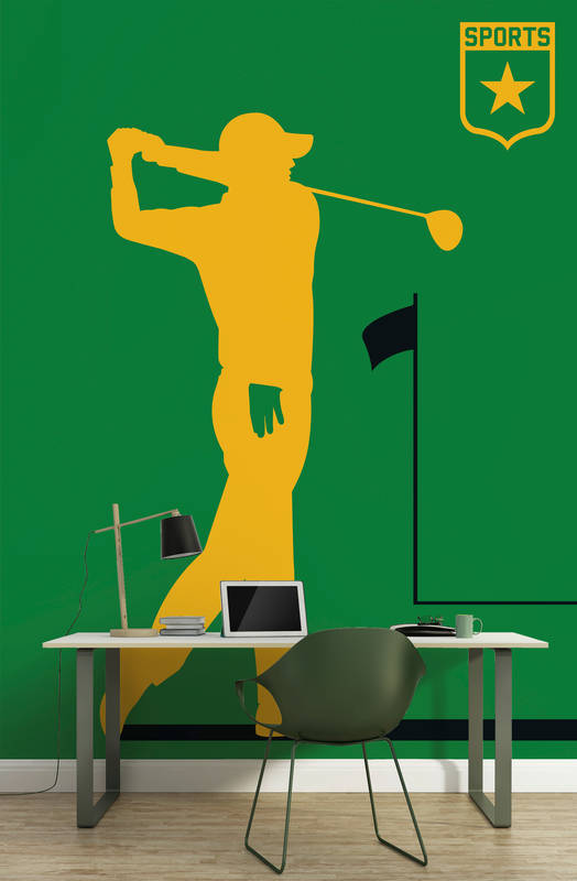             Mural deportivo con motivo del golf Icono del jugador
        