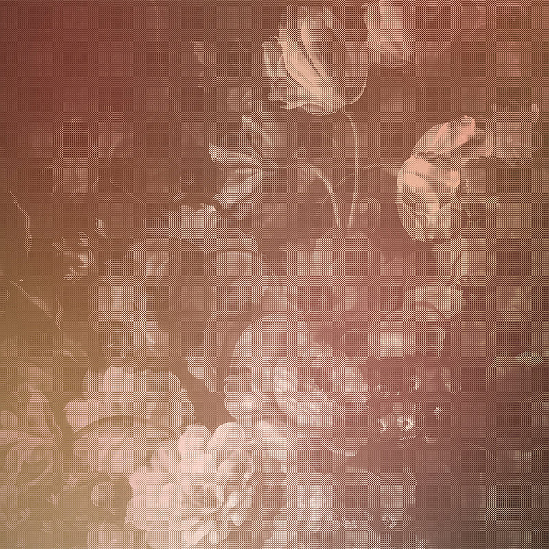 Olandese pastello 3 - Bouquet di carta da parati in stile floreale olandese - Rosa, Rosso | Madreperla in vello liscio
