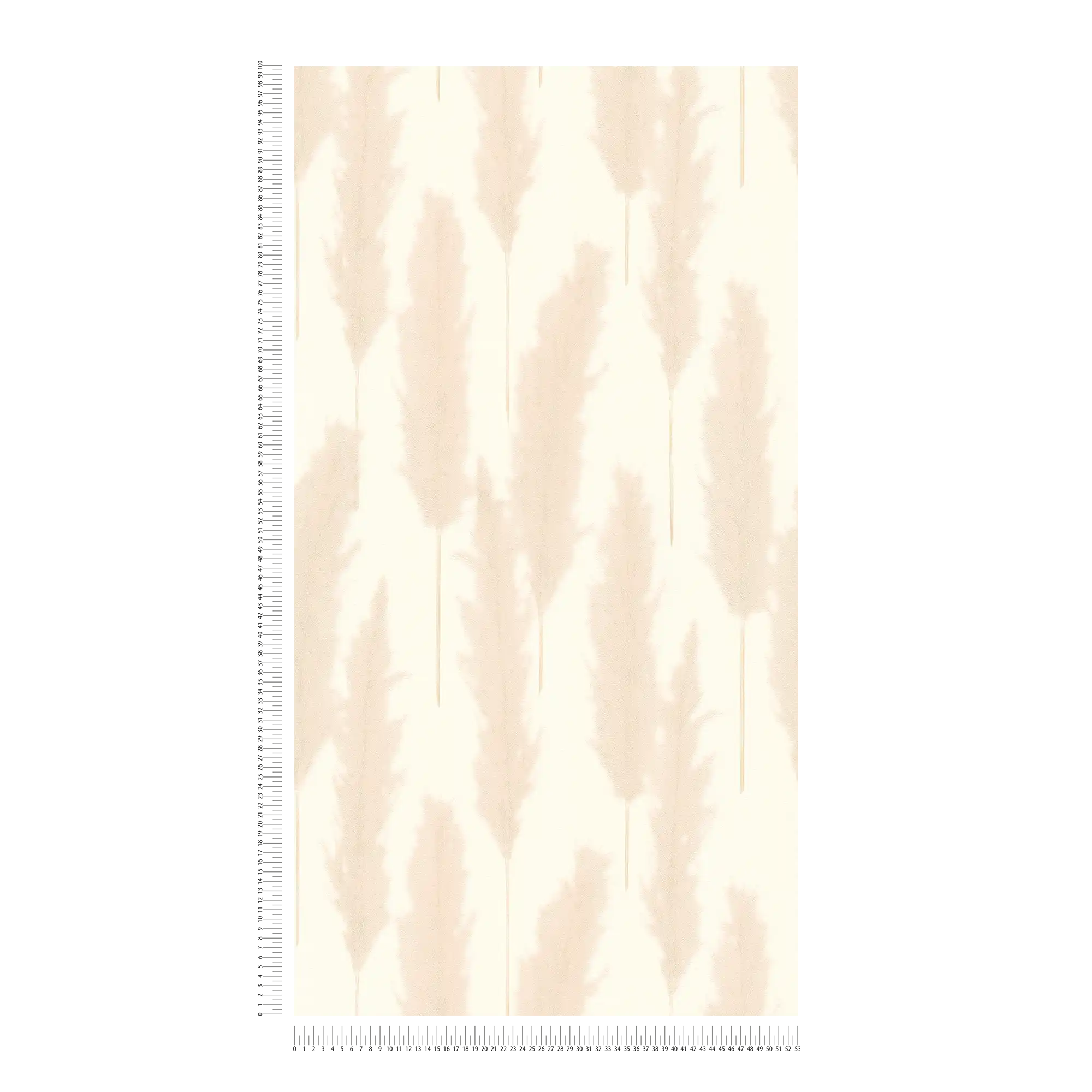             Wallpaper with lampbush grass design - beige, cream
        