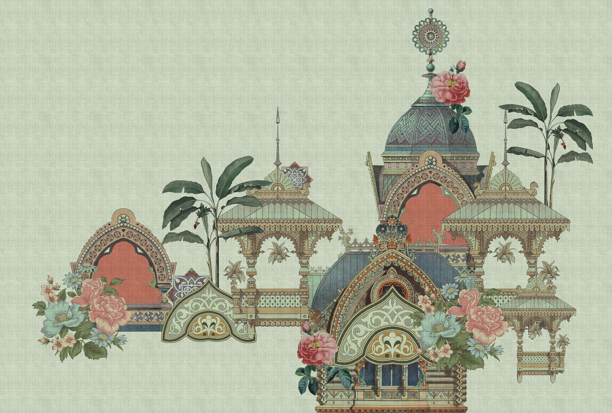             Jaipur 1 - papier peint Inde Temple & Design floral
        